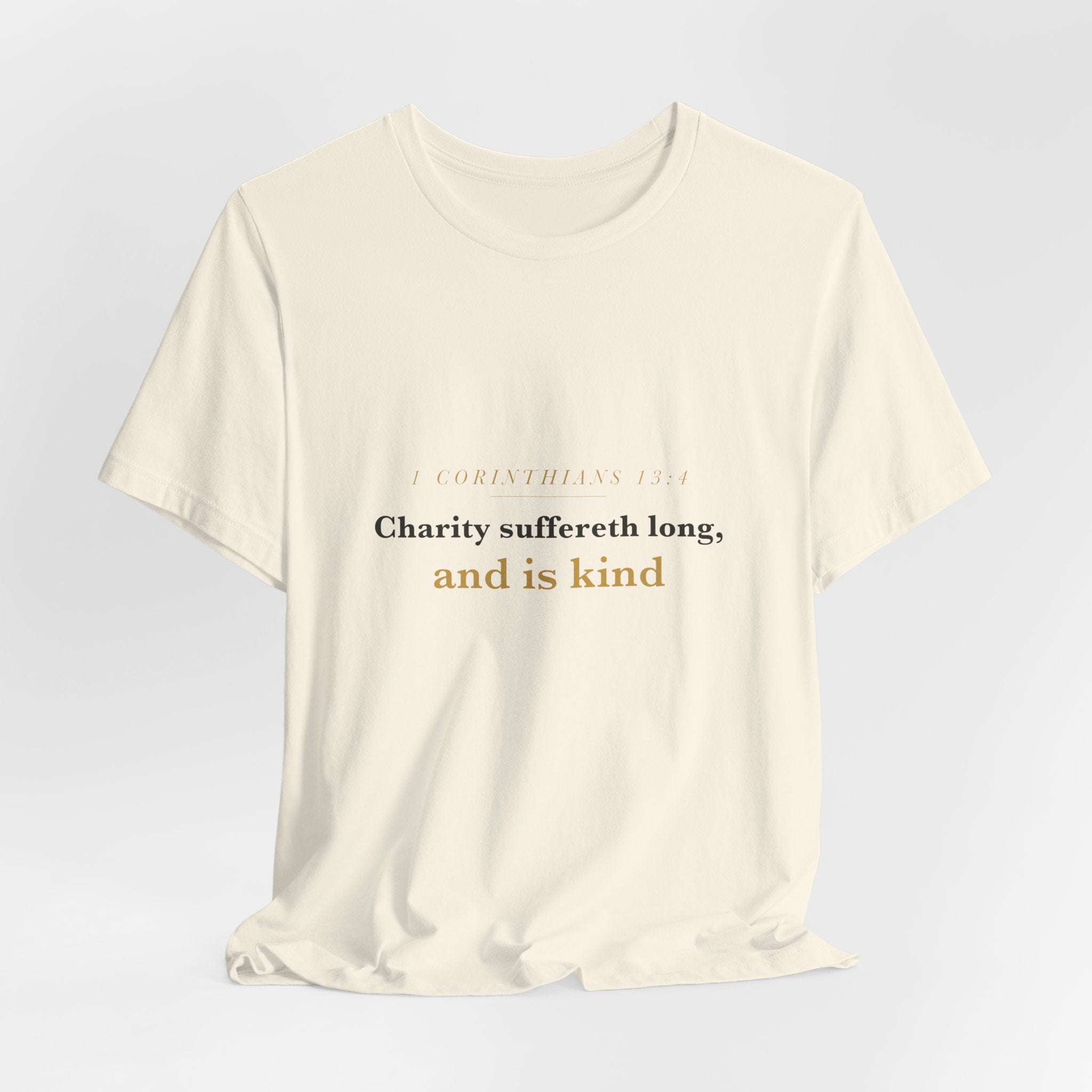 Charity Suffereth Long — 1 Corinthians 13:4 Scripture Tee · Light
