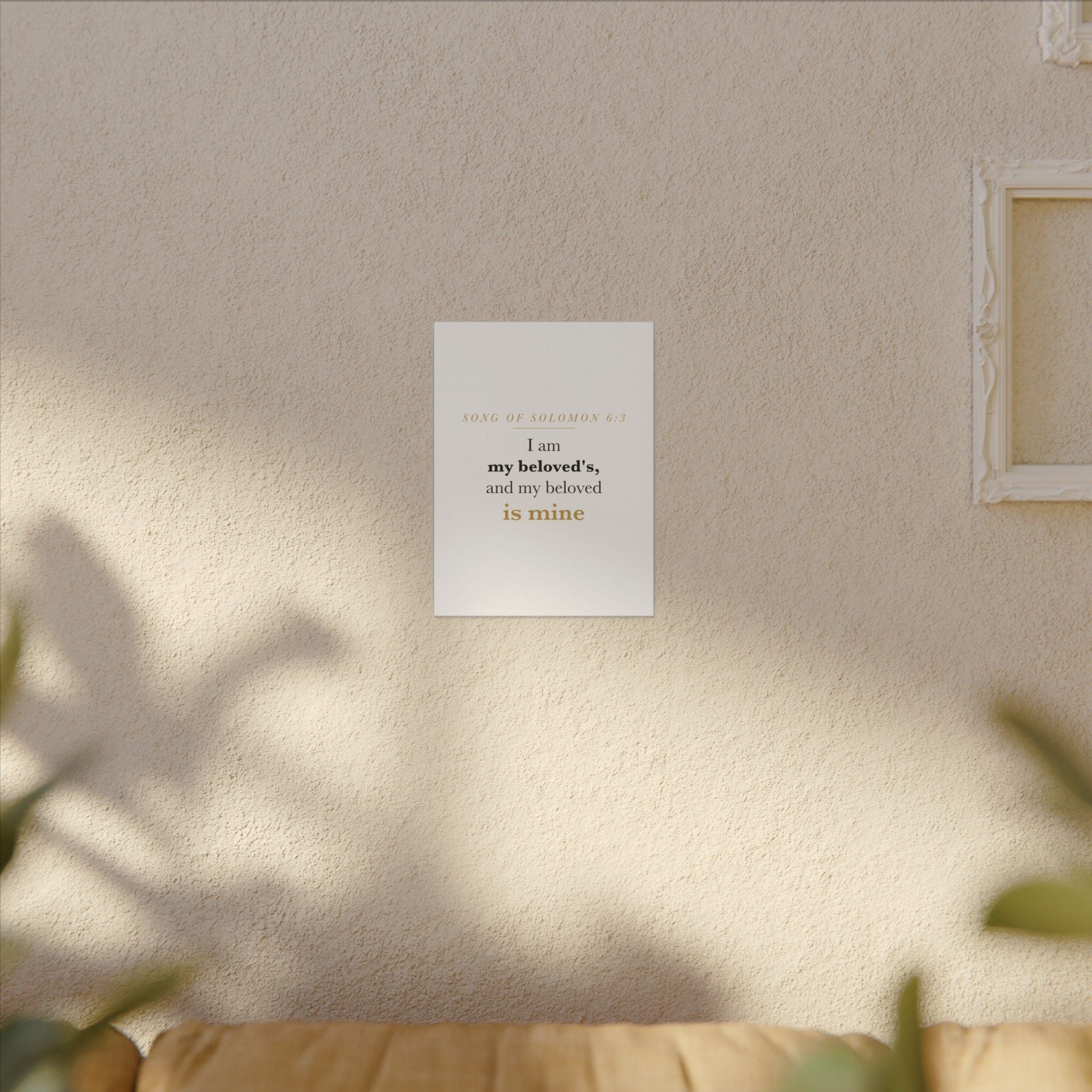 Christian Wedding Gift Scripture Wall Art — I Am My Beloved's, Song of Solomon 6:3 Anniversary Canvas
