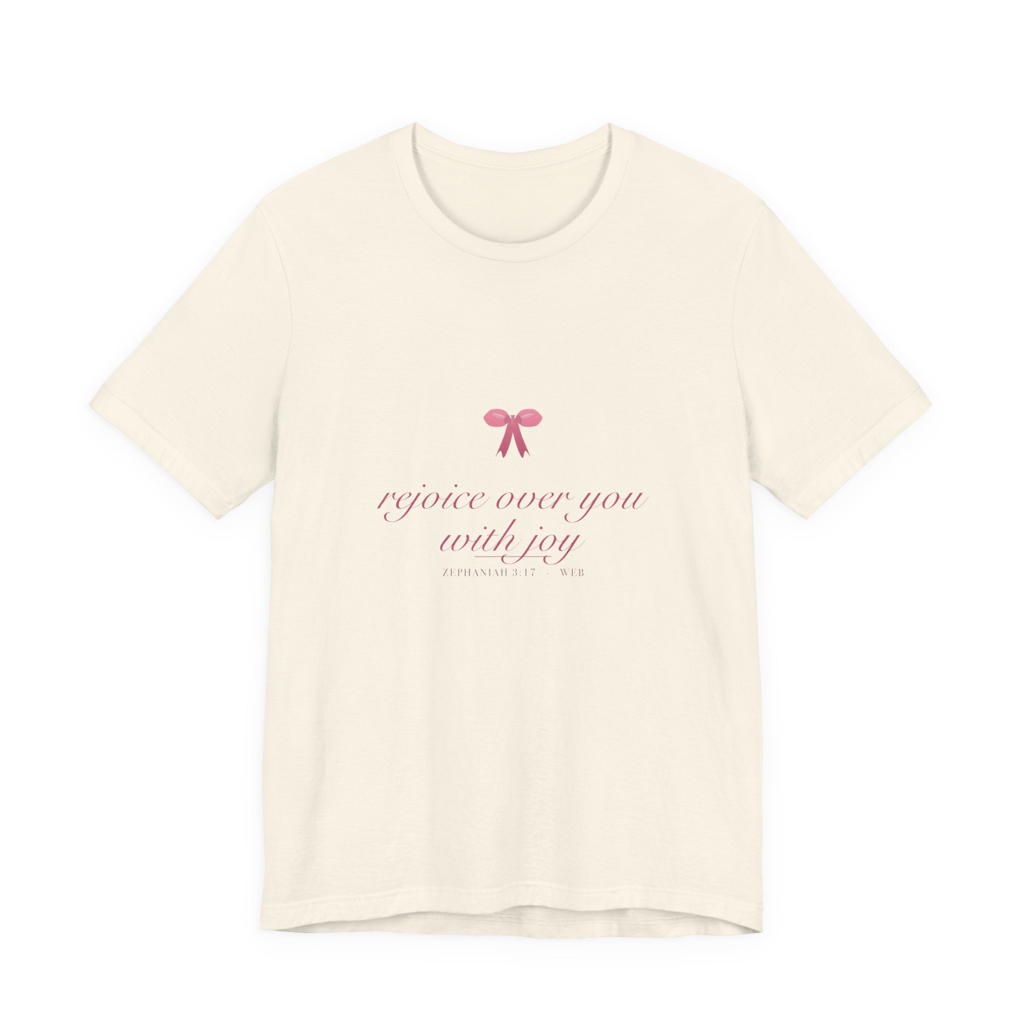 Rejoice Over You With Joy Shirt, Coquette Christian Tee, Soft Girl Faith Aesthetic, Bible Verse