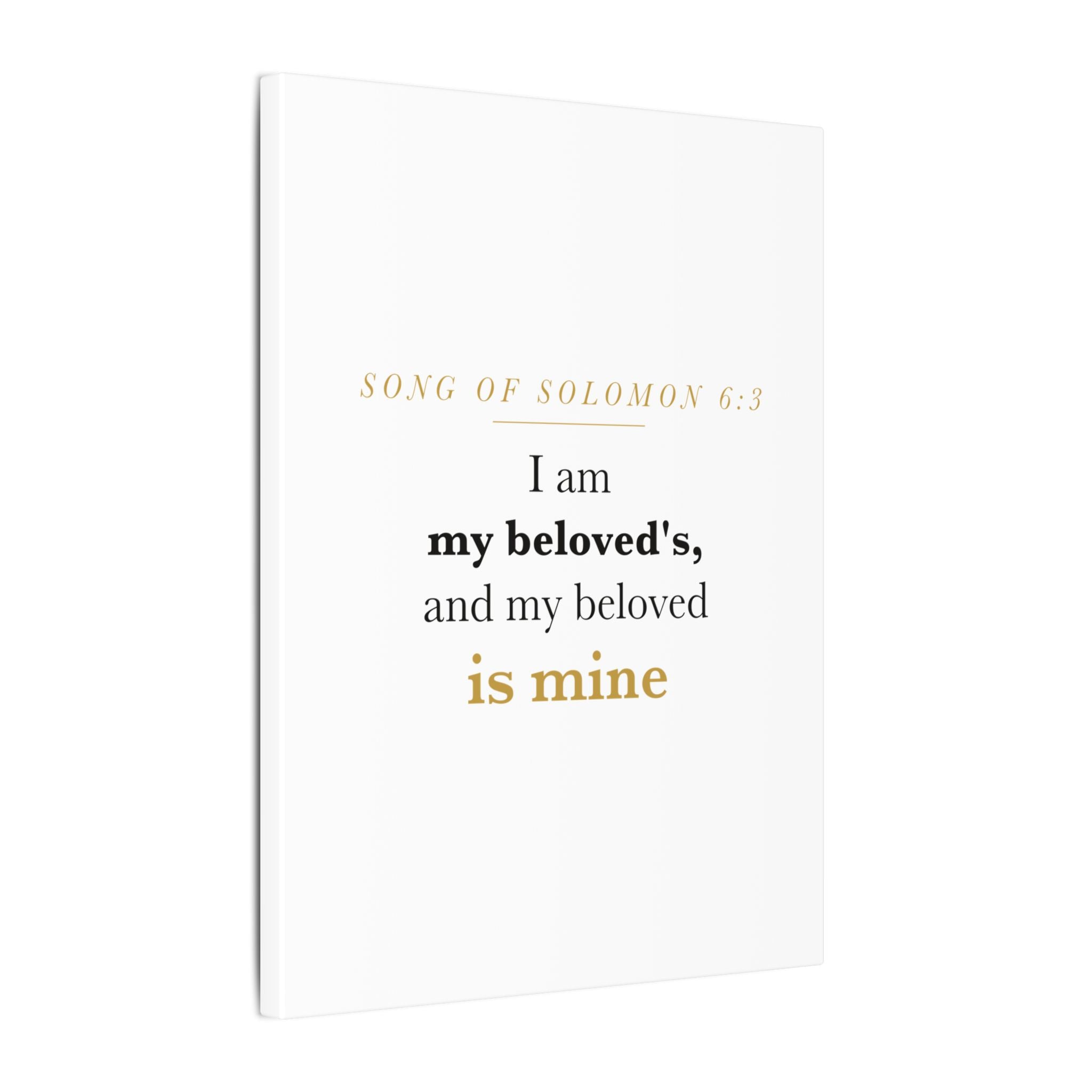 Christian Wedding Gift Scripture Wall Art — I Am My Beloved's, Song of Solomon 6:3 Anniversary Canvas