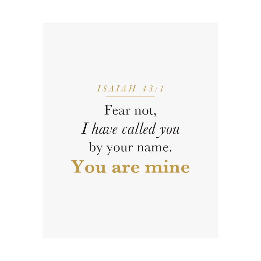 Isaiah 43:1 Nursery Wall Art — Fear Not, You Are Mine — Christian Baby Girl Scripture Print