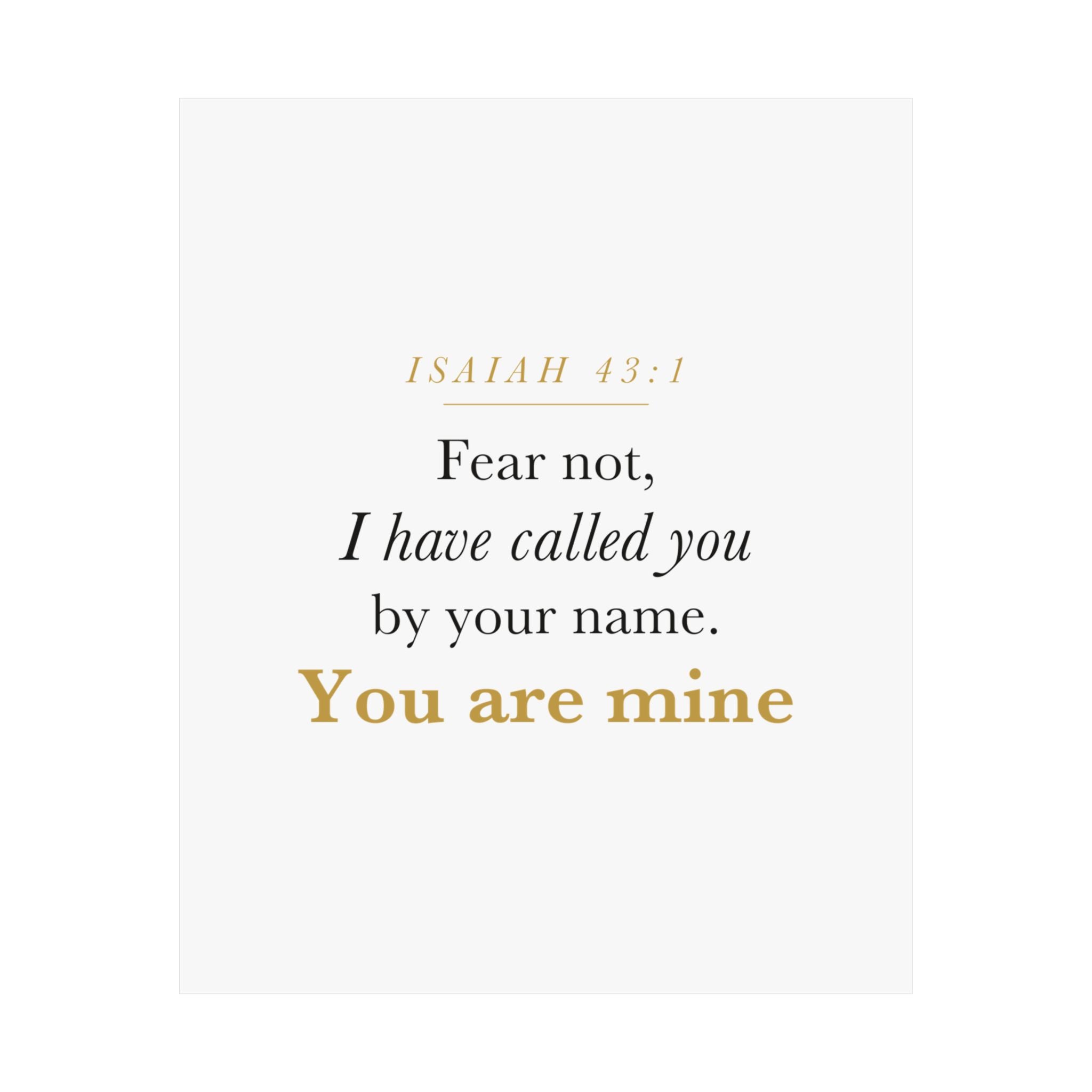 Isaiah 43:1 Nursery Wall Art — Fear Not, You Are Mine — Christian Baby Girl Scripture Print