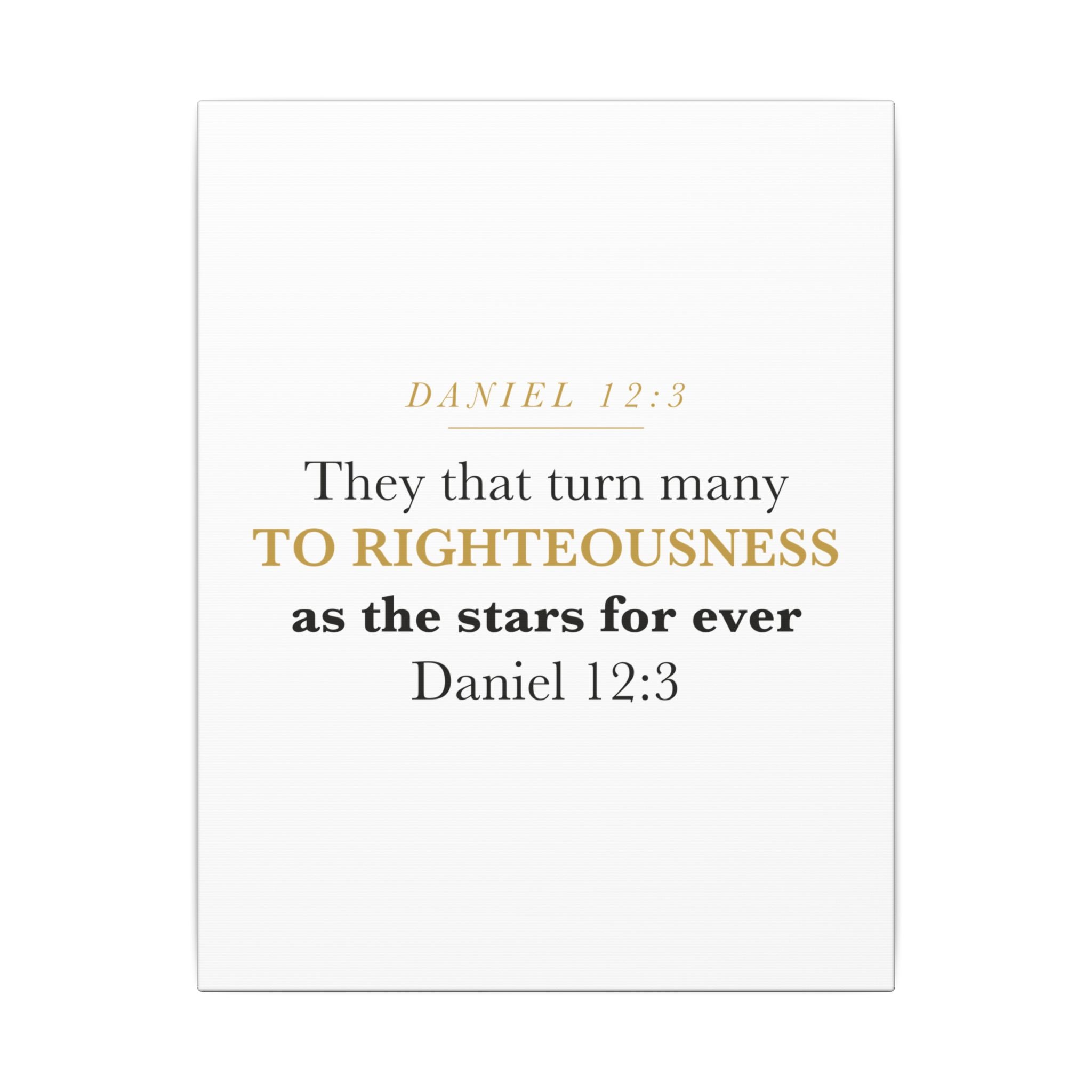 Turn Many to Righteousness Daniel 12:3 Christian Teacher Classroom Wall Art Canvas