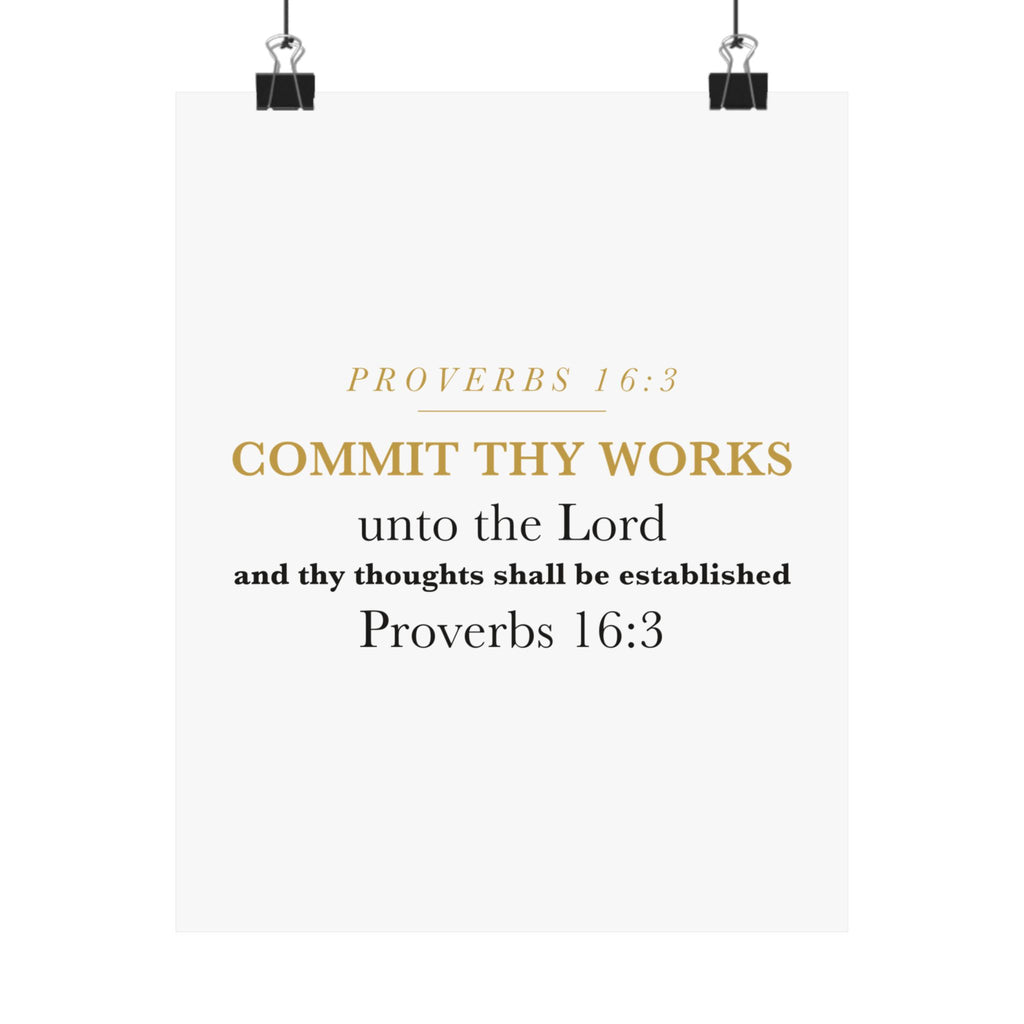 Commit Thy Works Unto the Lord Proverbs 16:3 Christian Entrepreneur Wall Art Poster