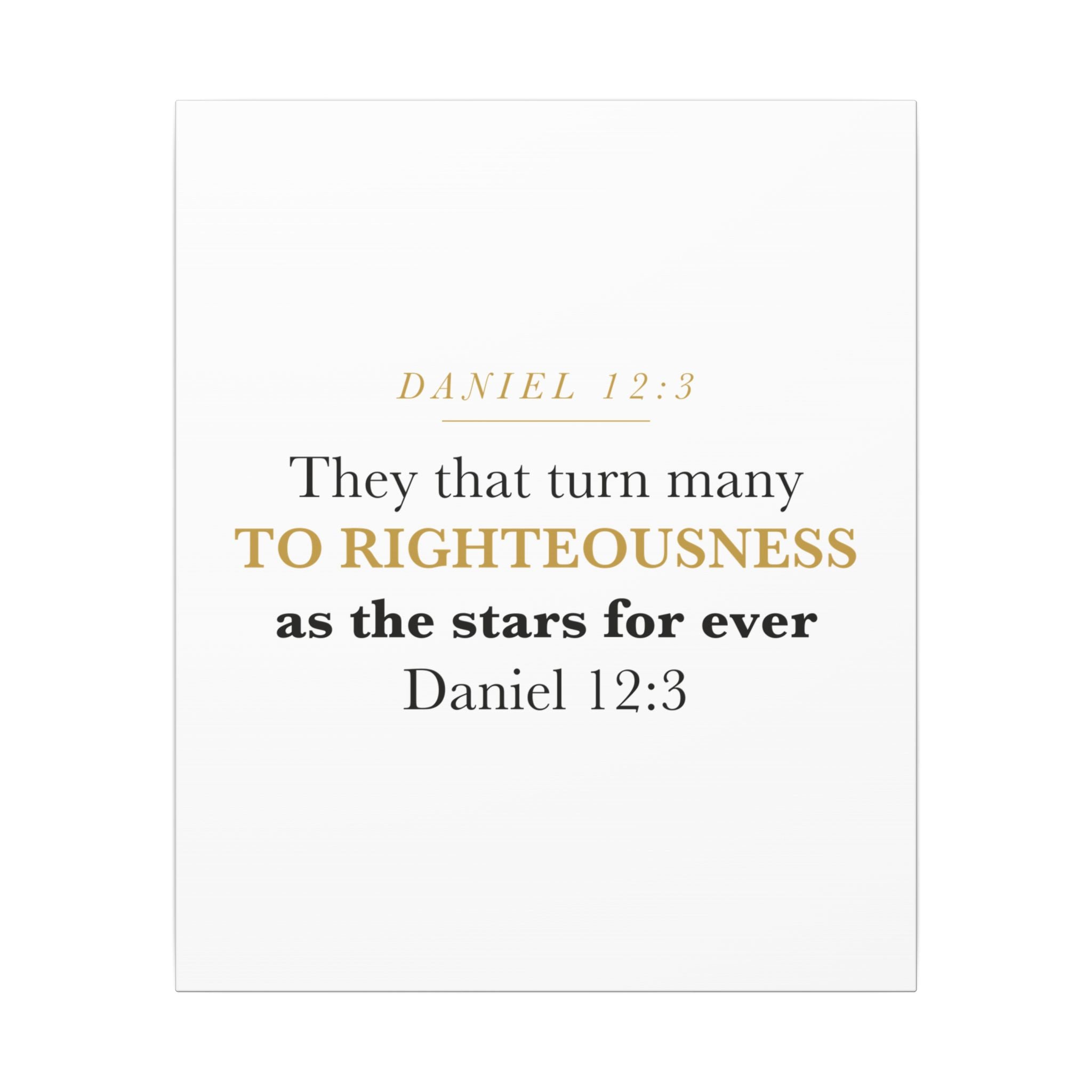Turn Many to Righteousness Daniel 12:3 Christian Teacher Classroom Wall Art Canvas