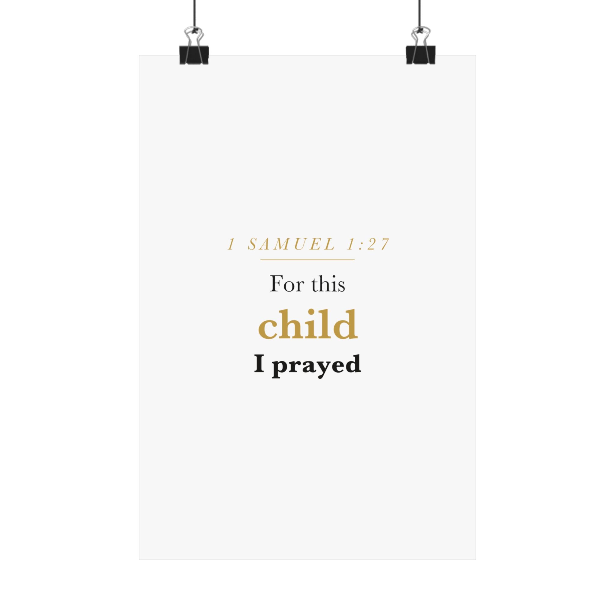 1 Samuel 1:27 — For This Child I Prayed