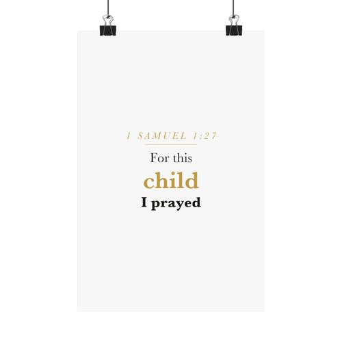 1 Samuel 1:27 — For This Child I Prayed