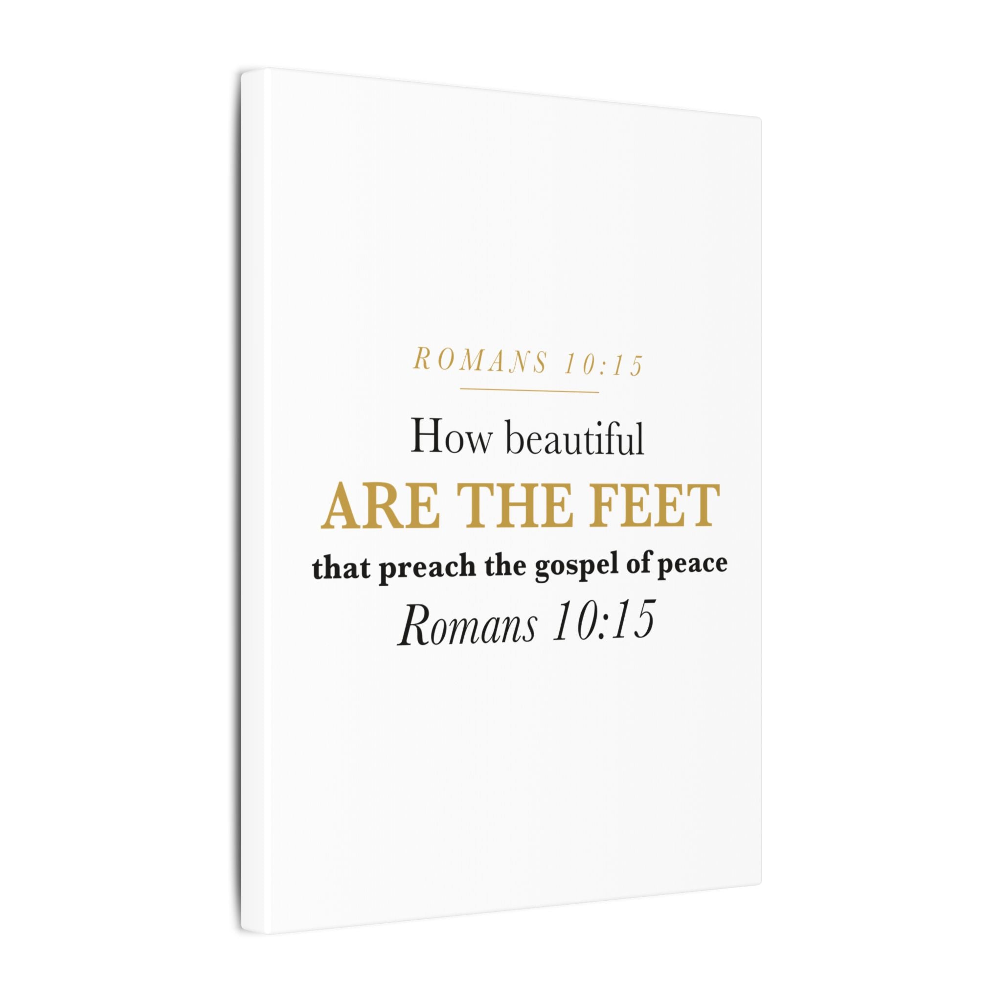 How Beautiful Are the Feet Romans 10:15 Missionary Sending Gift Canvas | Elegant Christian Wall Art for Missions Commissioning