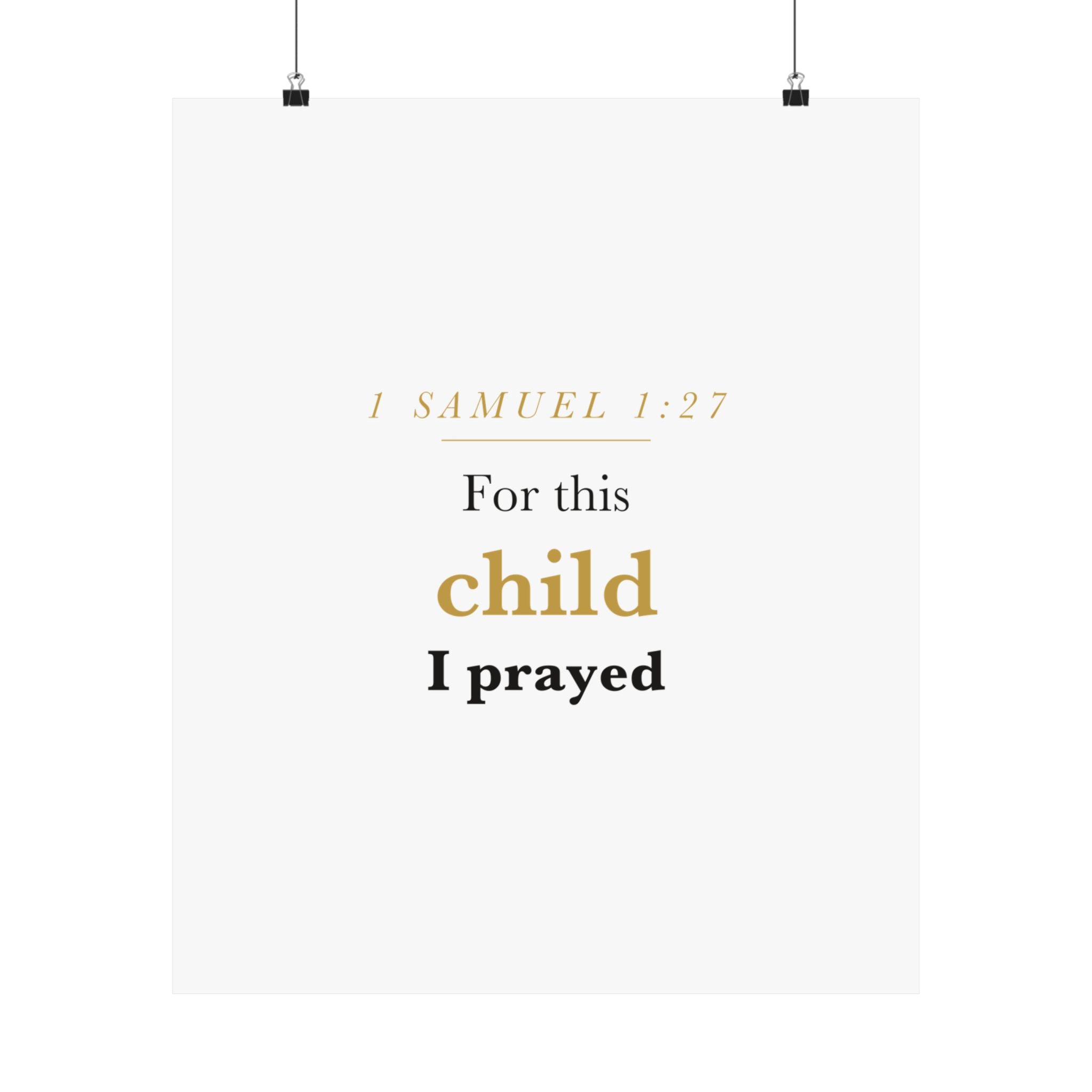 1 Samuel 1:27 — For This Child I Prayed
