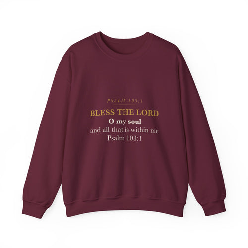 Bless the Lord O My Soul Psalm 103:1 Christian Neutral Aesthetic Sweatshirt Women