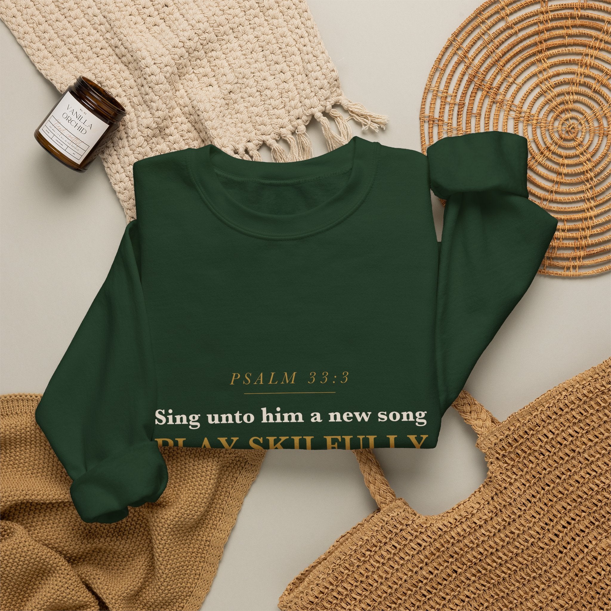 Play Skilfully With a Loud Noise Psalm 33:3 Worship Leader Musician Sweatshirt