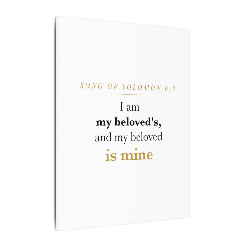 Christian Wedding Gift Scripture Wall Art — I Am My Beloved's, Song of Solomon 6:3 Anniversary Canvas