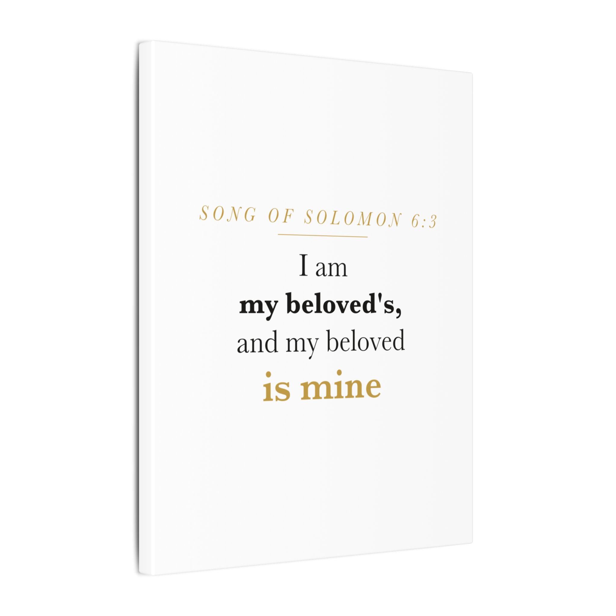 Christian Wedding Gift Scripture Wall Art — I Am My Beloved's, Song of Solomon 6:3 Anniversary Canvas