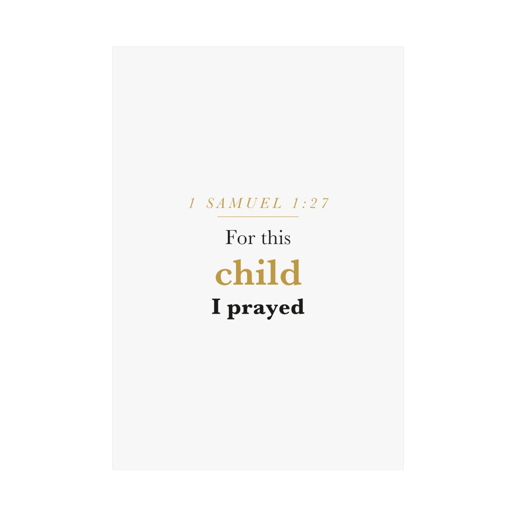 1 Samuel 1:27 — For This Child I Prayed