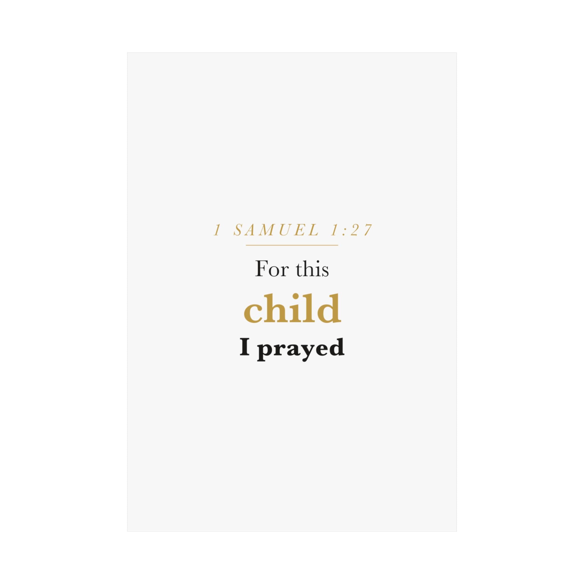1 Samuel 1:27 — For This Child I Prayed