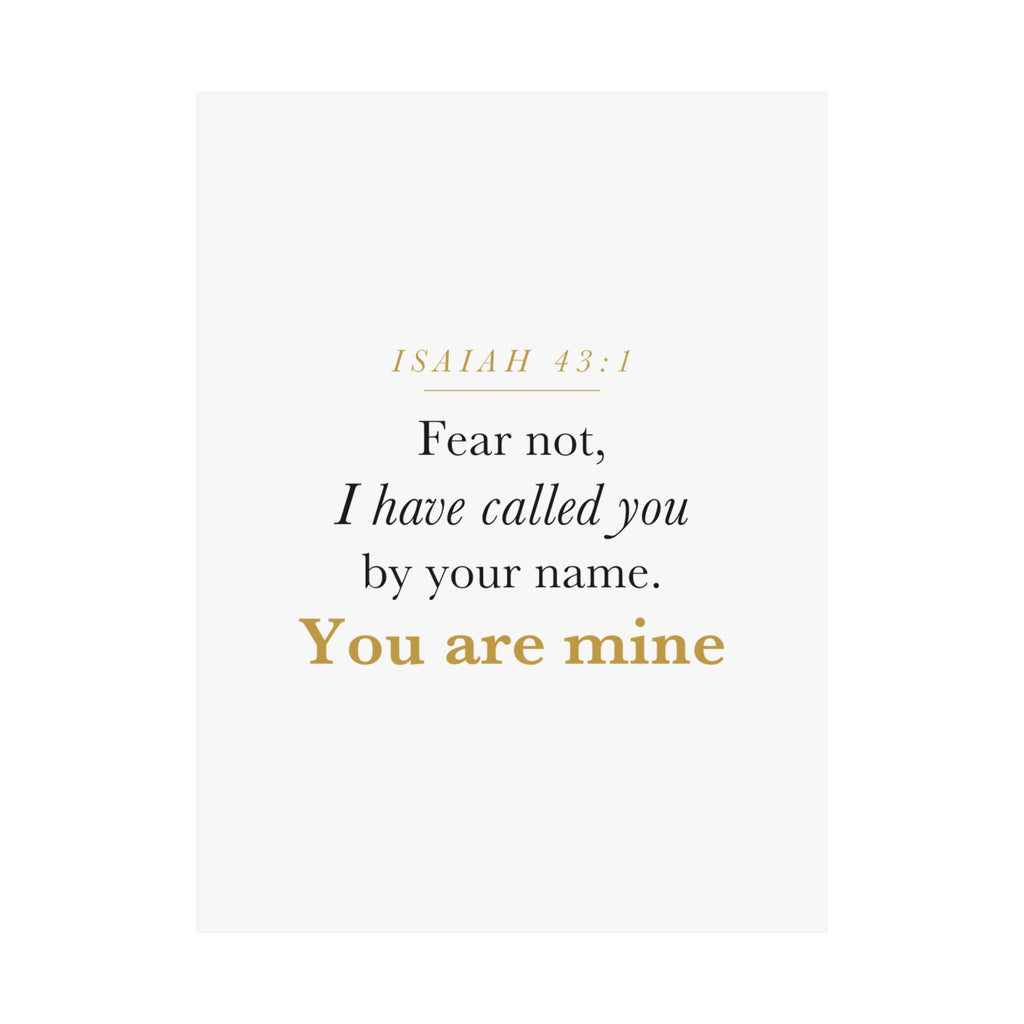 Isaiah 43:1 Nursery Wall Art — Fear Not, You Are Mine — Christian Baby Girl Scripture Print