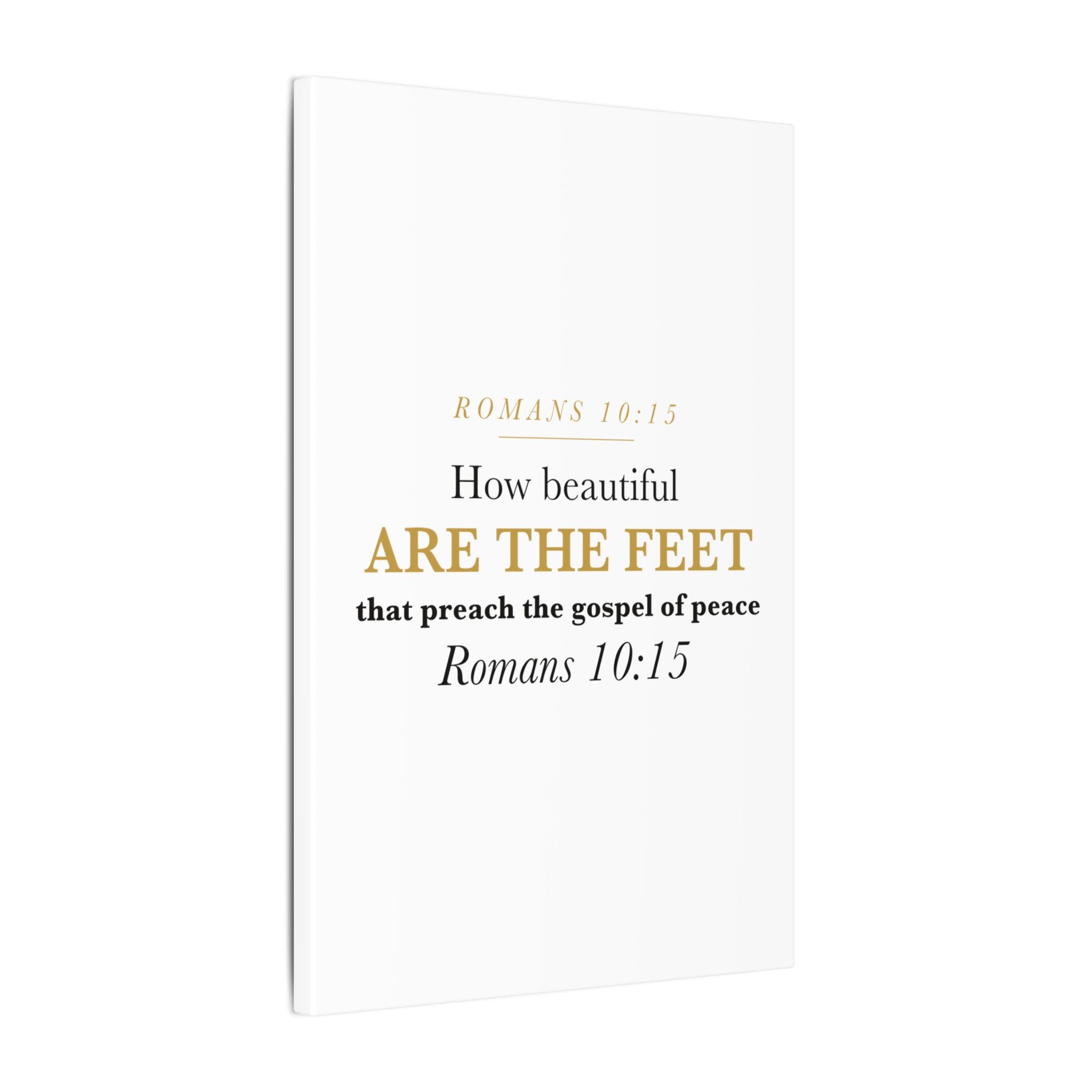 How Beautiful Are the Feet Romans 10:15 Missionary Sending Gift Canvas | Elegant Christian Wall Art for Missions Commissioning
