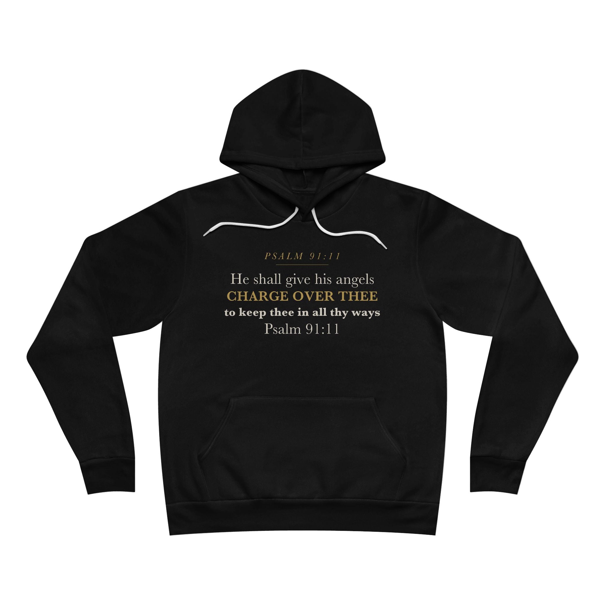 Psalm 91:11 Christian Police Officer Hoodie — His Angels Charge Over Thee, First Responder Faith Gift