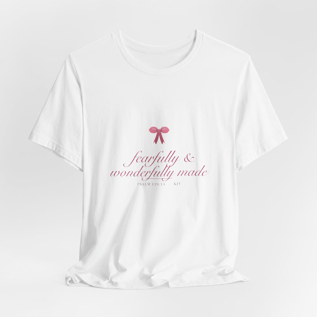 Fearfully & Wonderfully Made Shirt, Coquette Christian Tee, Soft Girl Faith Aesthetic, Bible Verse