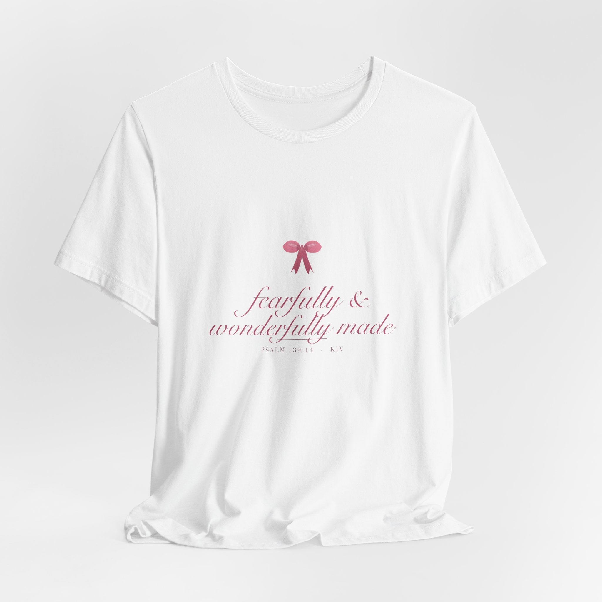 Fearfully & Wonderfully Made Shirt, Coquette Christian Tee, Soft Girl Faith Aesthetic, Bible Verse