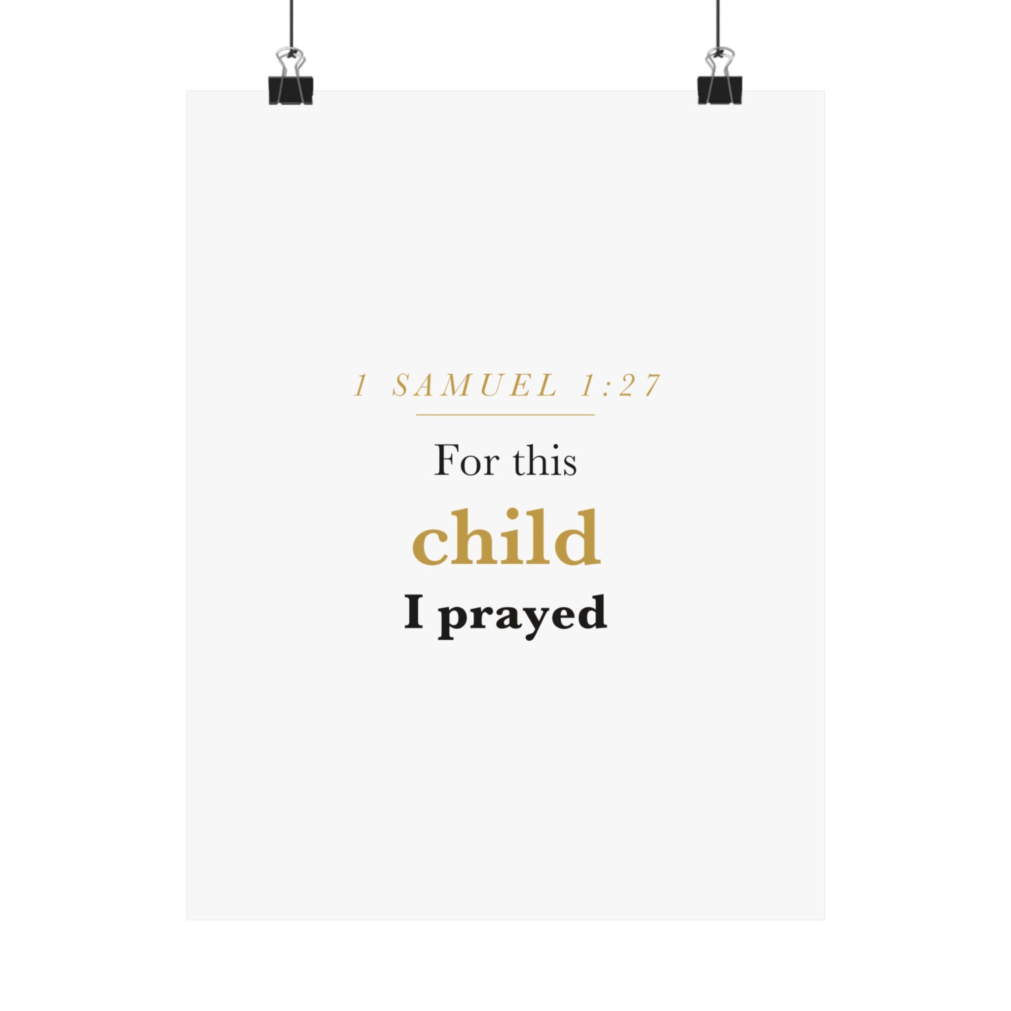 1 Samuel 1:27 — For This Child I Prayed