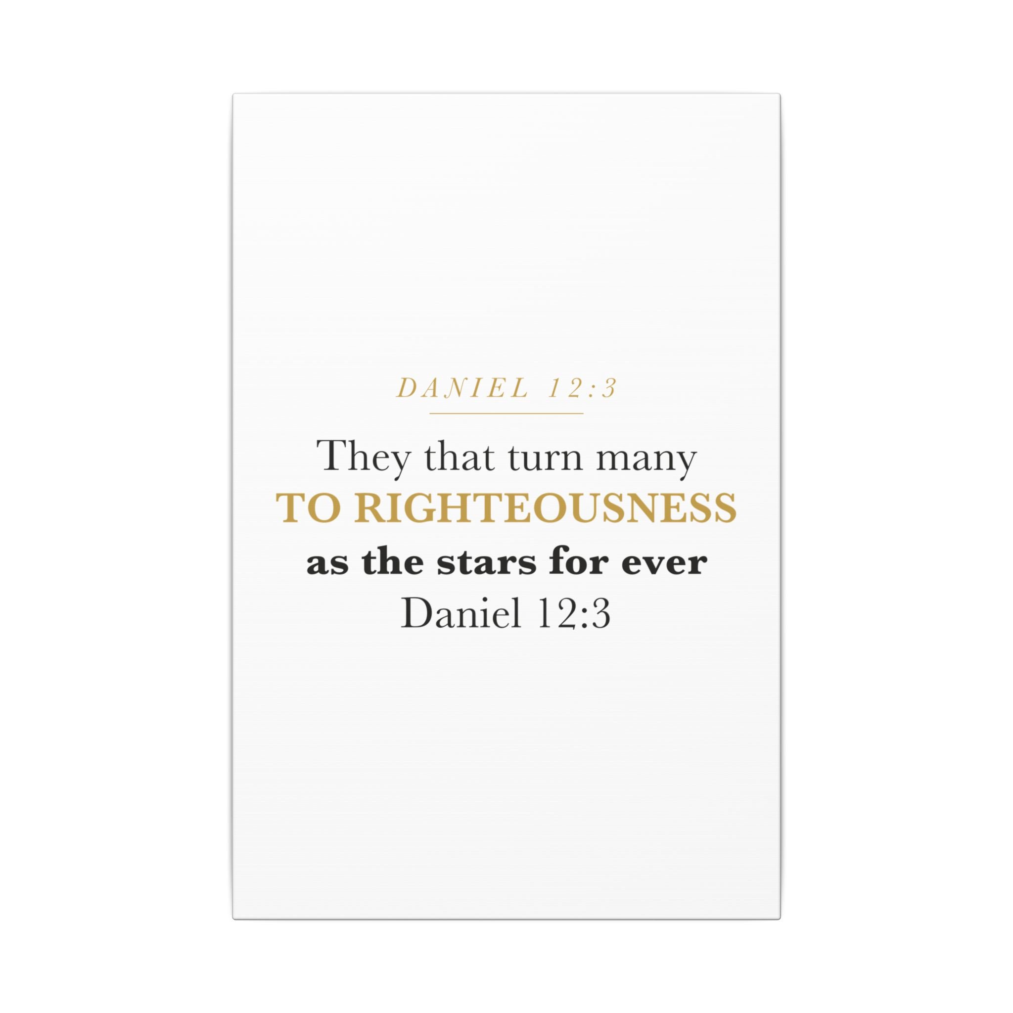 Turn Many to Righteousness Daniel 12:3 Christian Teacher Classroom Wall Art Canvas