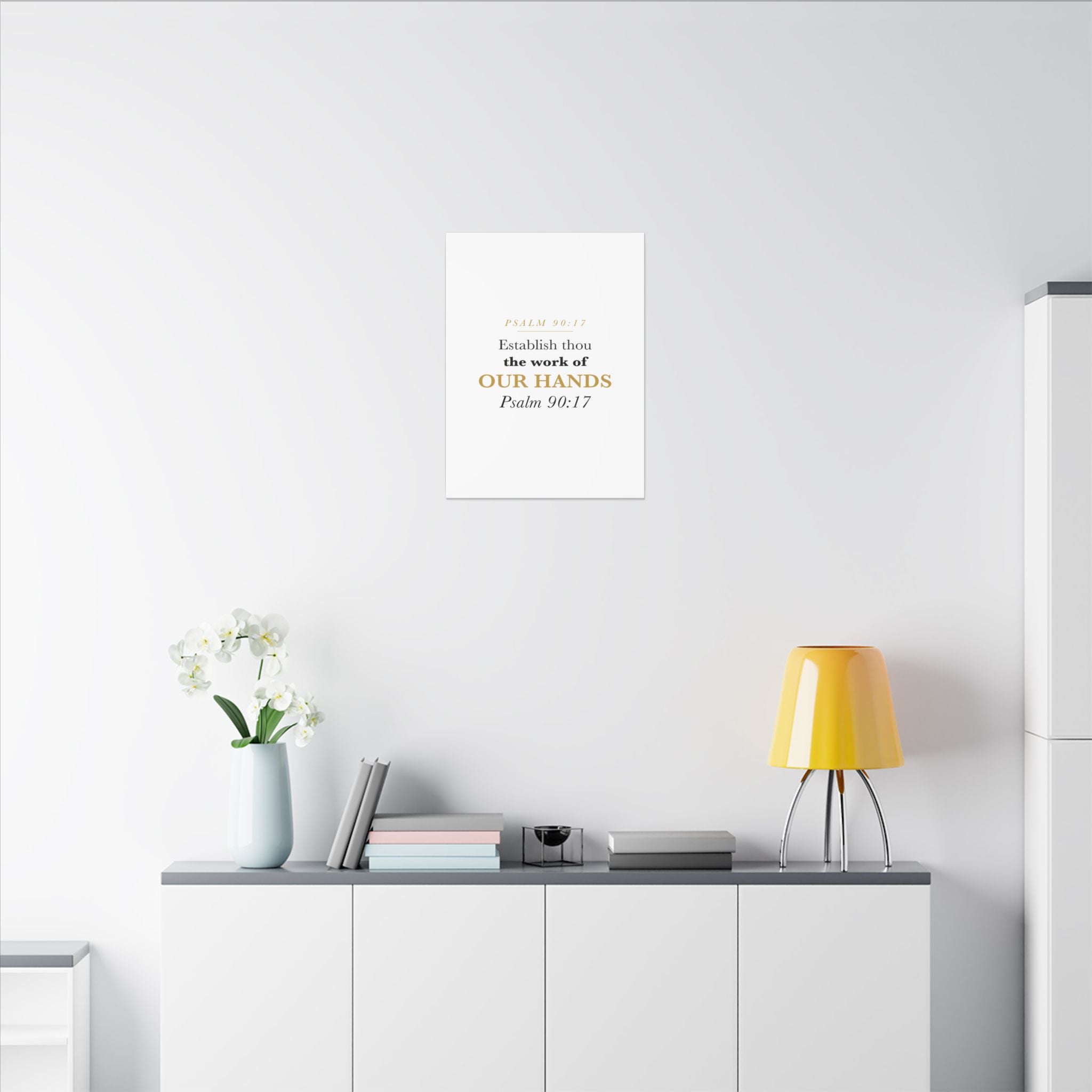 Establish the Work of Our Hands Psalm 90:17 Retirement Gift Canvas | Elegant Serif Christian Wall Art for Retiree