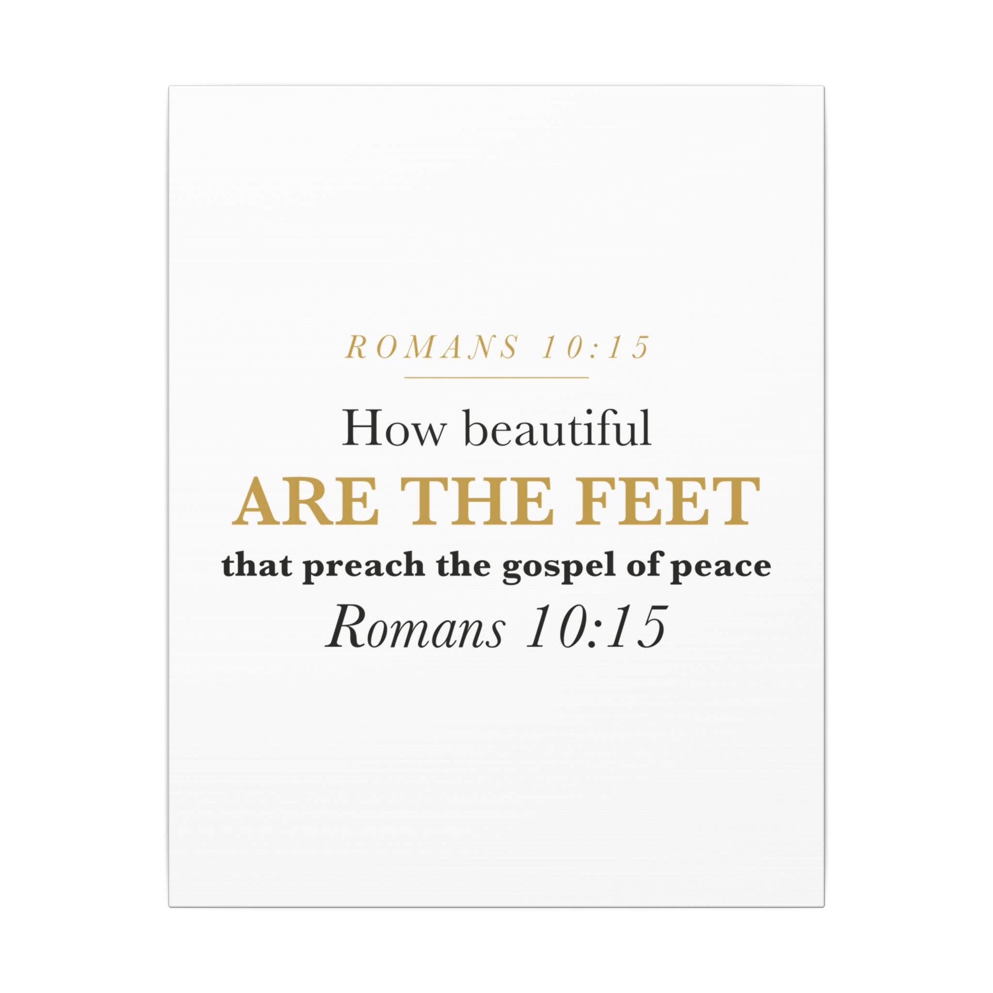How Beautiful Are the Feet Romans 10:15 Missionary Sending Gift Canvas | Elegant Christian Wall Art for Missions Commissioning