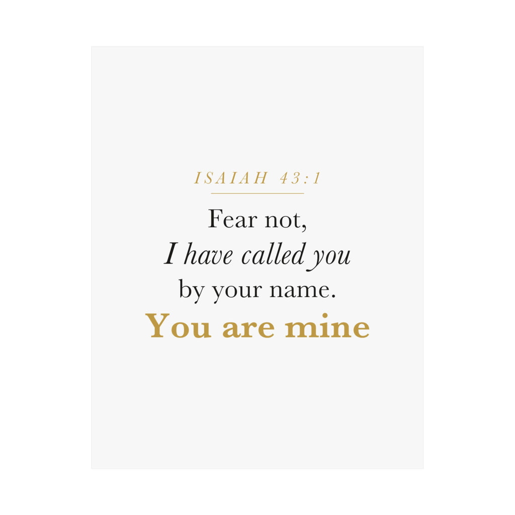 Isaiah 43:1 Nursery Wall Art — Fear Not, You Are Mine — Christian Baby Girl Scripture Print