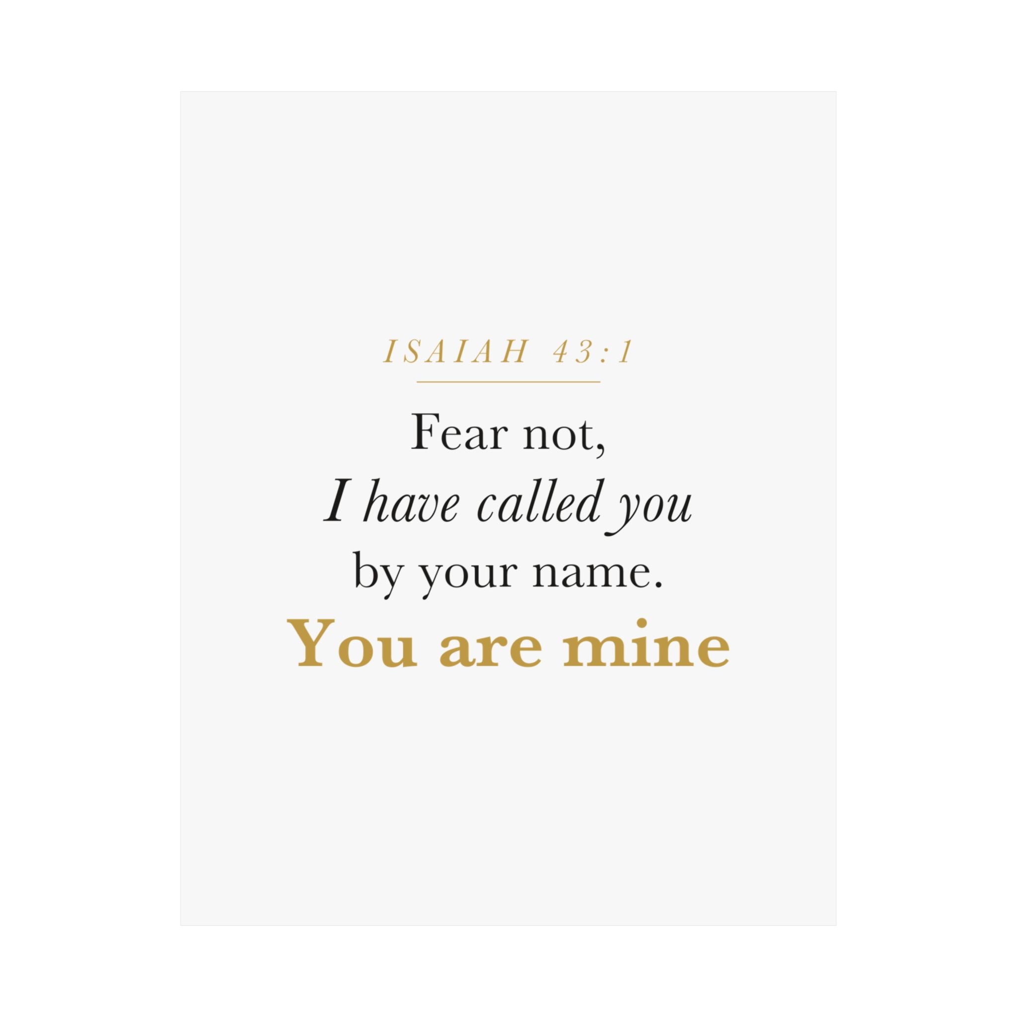 Isaiah 43:1 Nursery Wall Art — Fear Not, You Are Mine — Christian Baby Girl Scripture Print