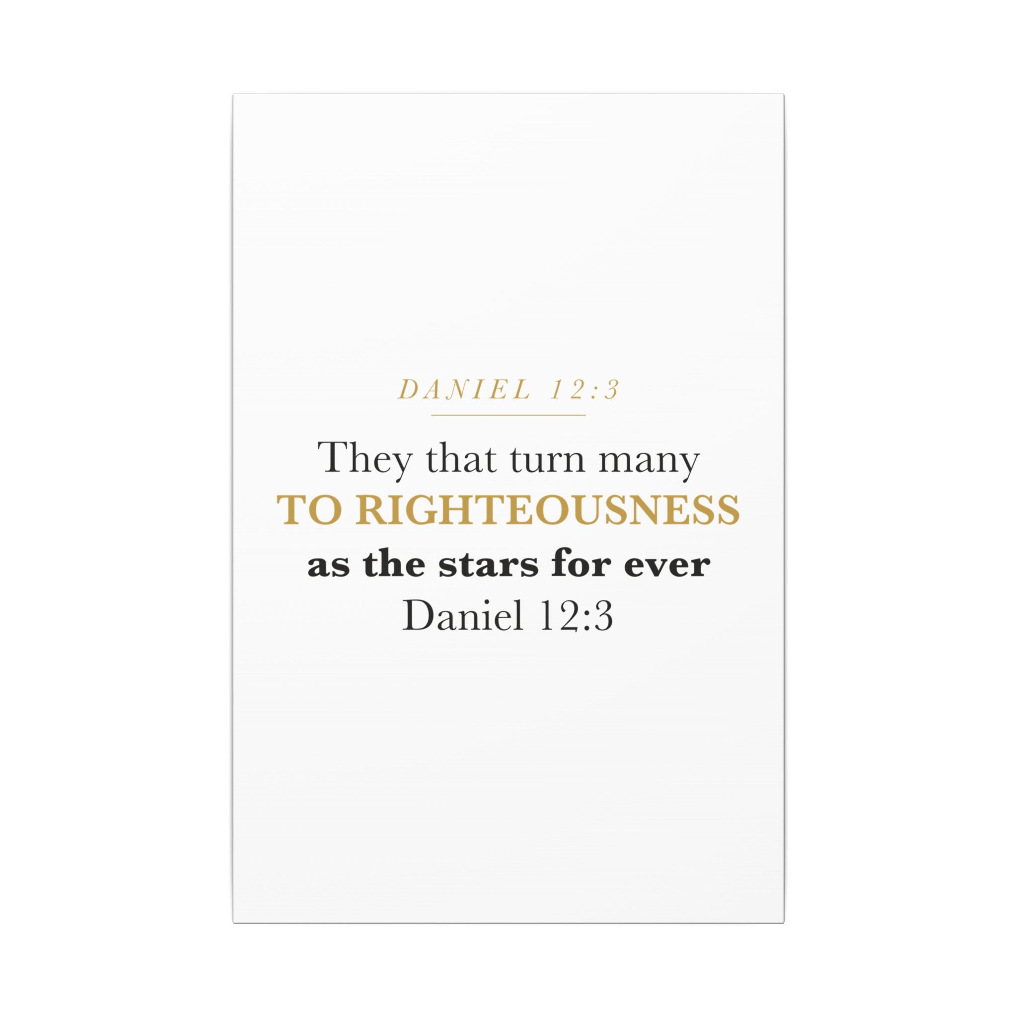 Turn Many to Righteousness Daniel 12:3 Christian Teacher Classroom Wall Art Canvas