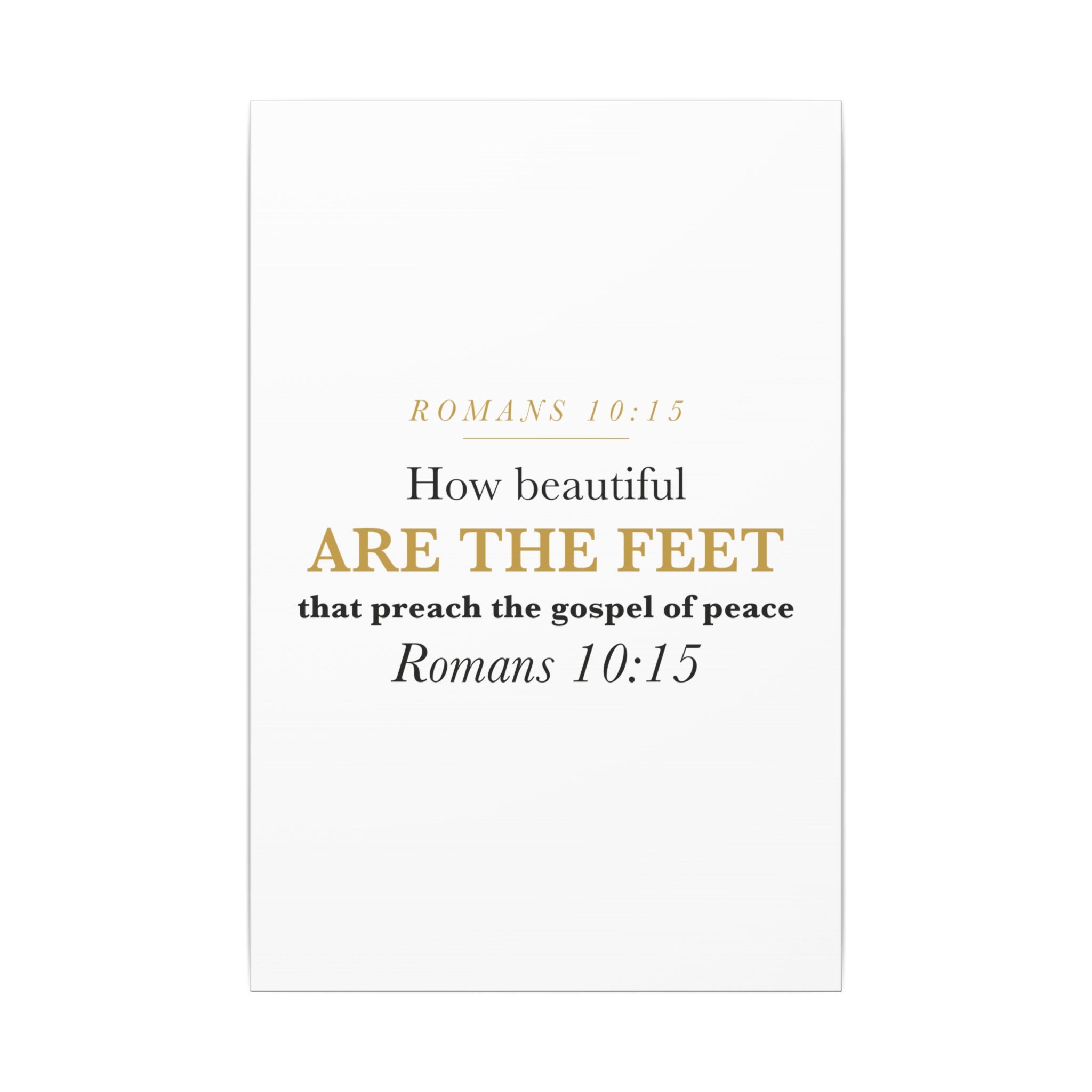 How Beautiful Are the Feet Romans 10:15 Missionary Sending Gift Canvas | Elegant Christian Wall Art for Missions Commissioning