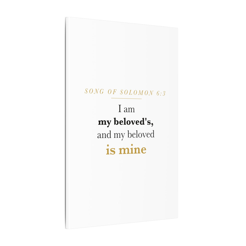 Christian Wedding Gift Scripture Wall Art — I Am My Beloved's, Song of Solomon 6:3 Anniversary Canvas