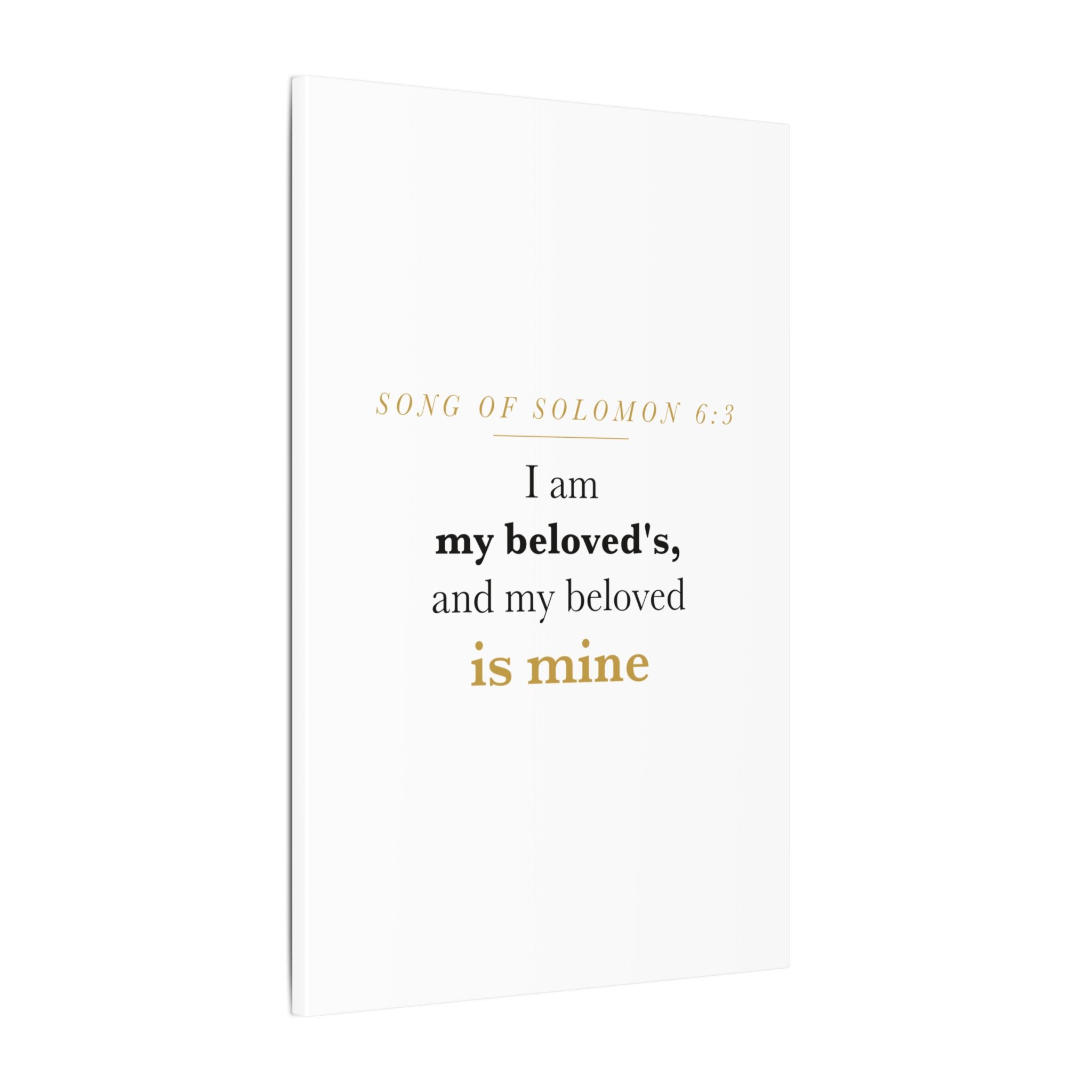 Christian Wedding Gift Scripture Wall Art — I Am My Beloved's, Song of Solomon 6:3 Anniversary Canvas