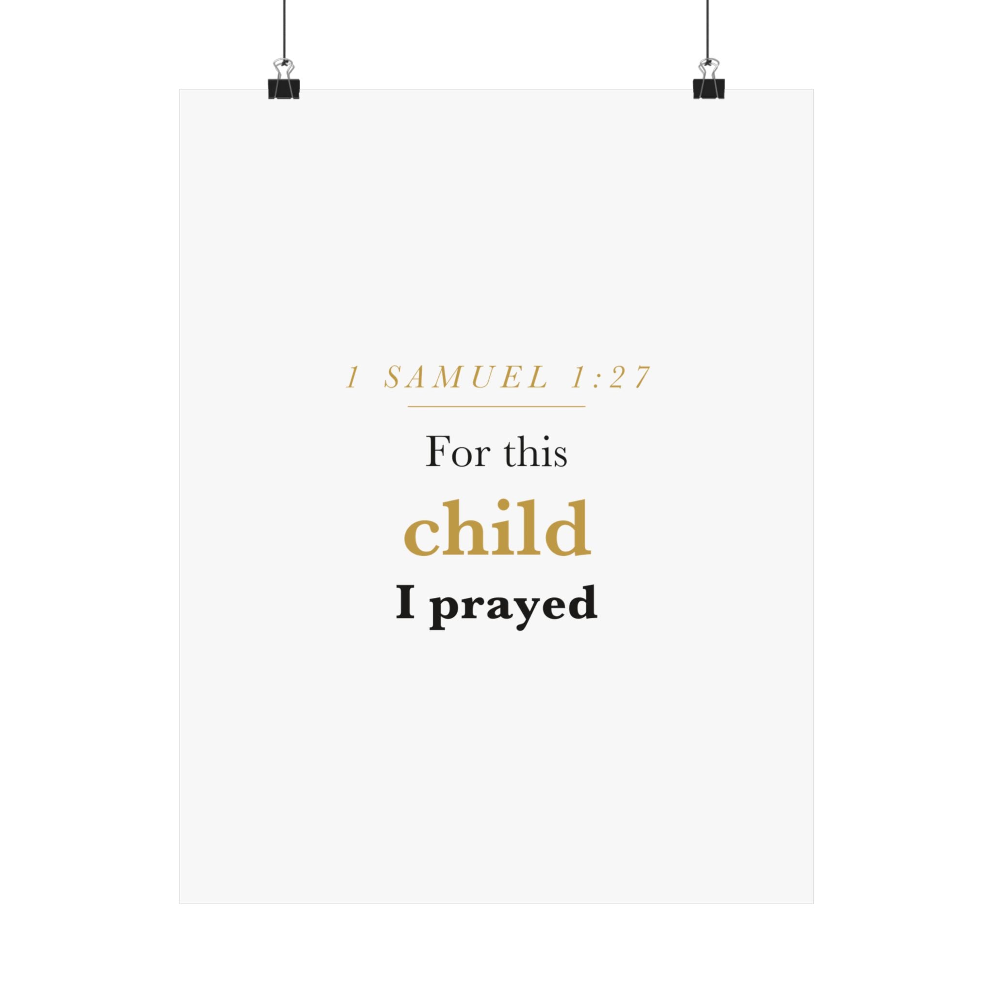 1 Samuel 1:27 — For This Child I Prayed