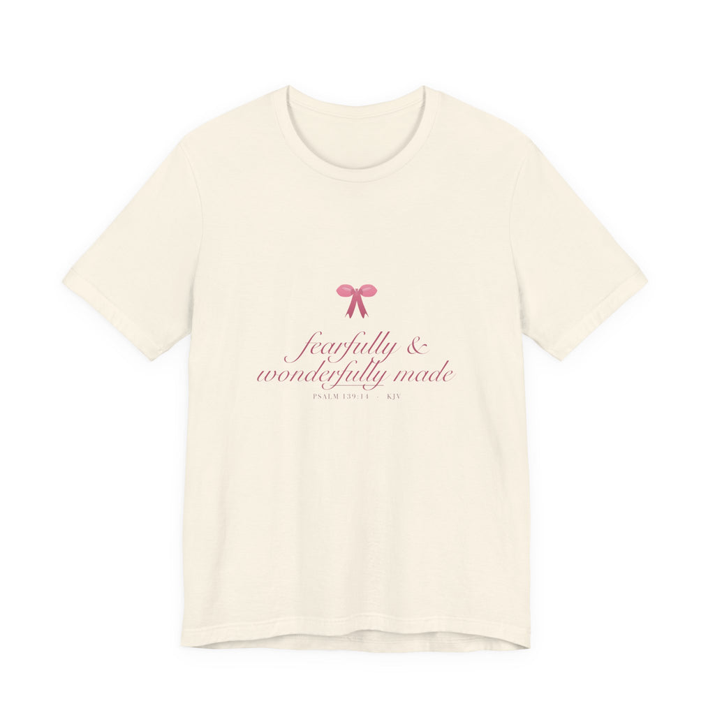 Fearfully & Wonderfully Made Shirt, Coquette Christian Tee, Soft Girl Faith Aesthetic, Bible Verse