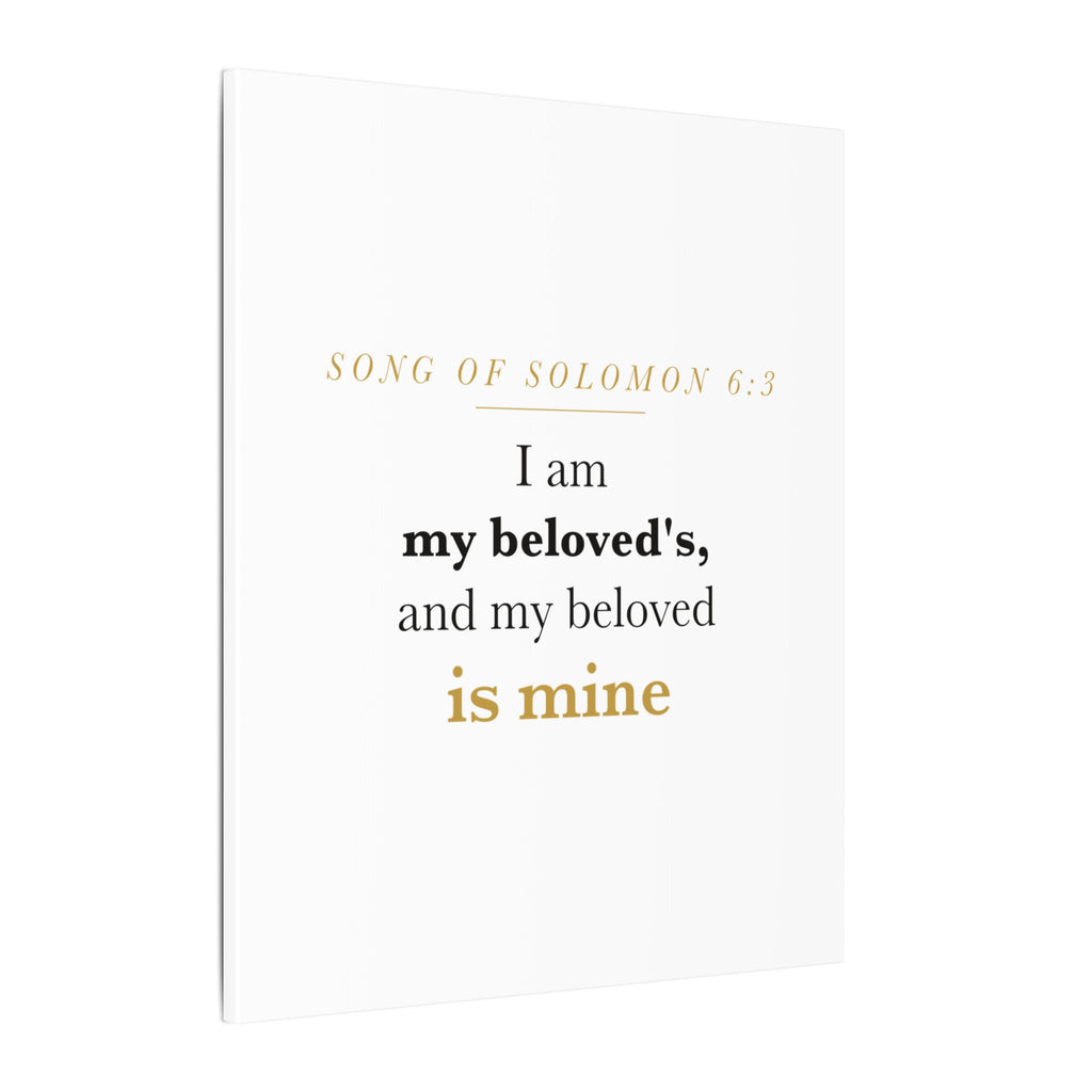Christian Wedding Gift Scripture Wall Art — I Am My Beloved's, Song of Solomon 6:3 Anniversary Canvas