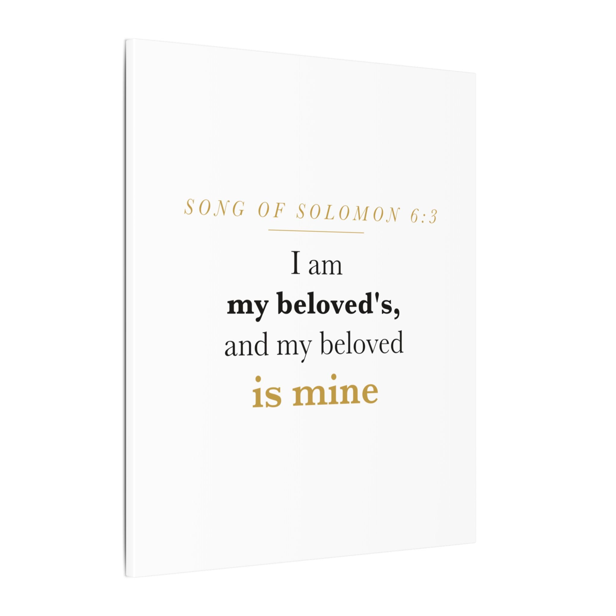 Christian Wedding Gift Scripture Wall Art — I Am My Beloved's, Song of Solomon 6:3 Anniversary Canvas