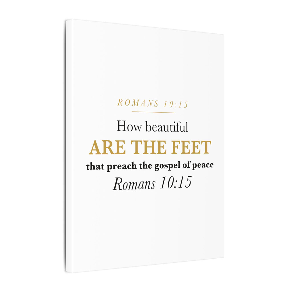 How Beautiful Are the Feet Romans 10:15 Missionary Sending Gift Canvas | Elegant Christian Wall Art for Missions Commissioning