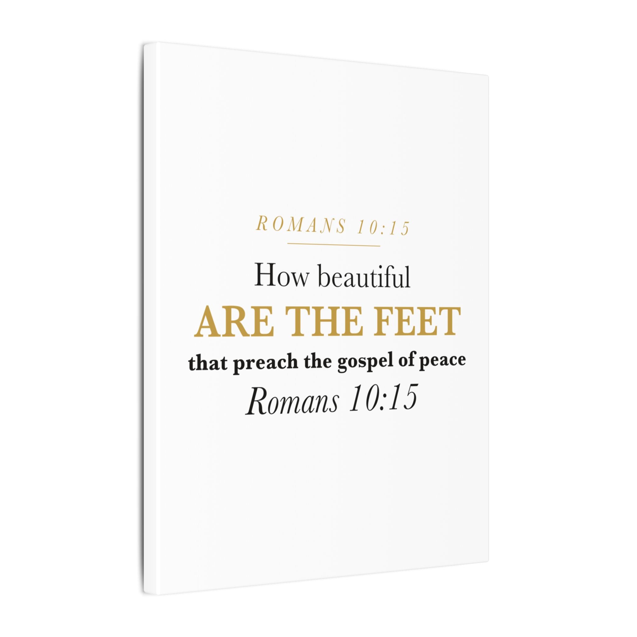 How Beautiful Are the Feet Romans 10:15 Missionary Sending Gift Canvas | Elegant Christian Wall Art for Missions Commissioning