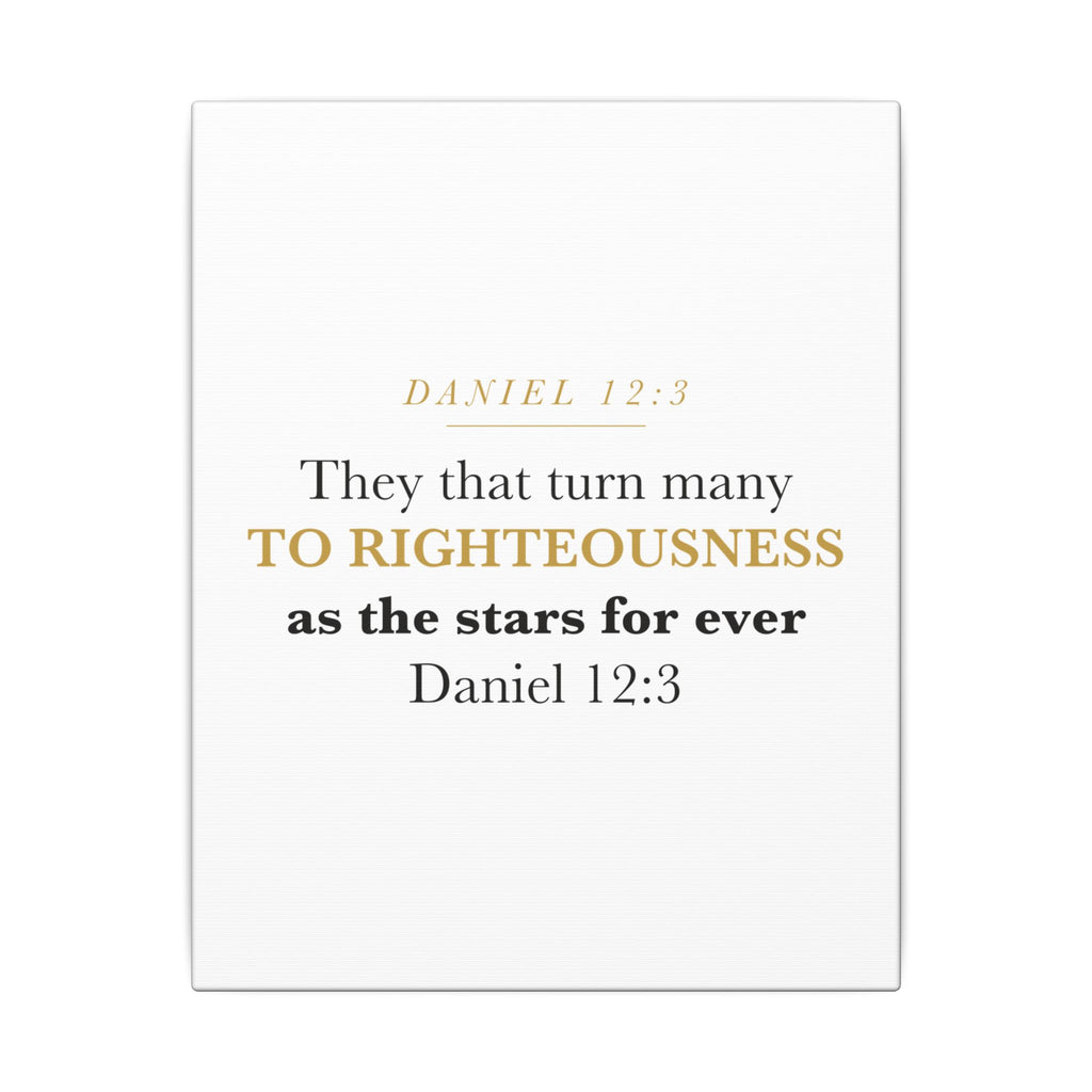 Turn Many to Righteousness Daniel 12:3 Christian Teacher Classroom Wall Art Canvas