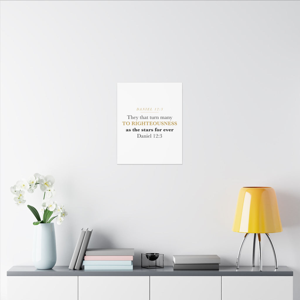 Turn Many to Righteousness Daniel 12:3 Christian Teacher Classroom Wall Art Canvas