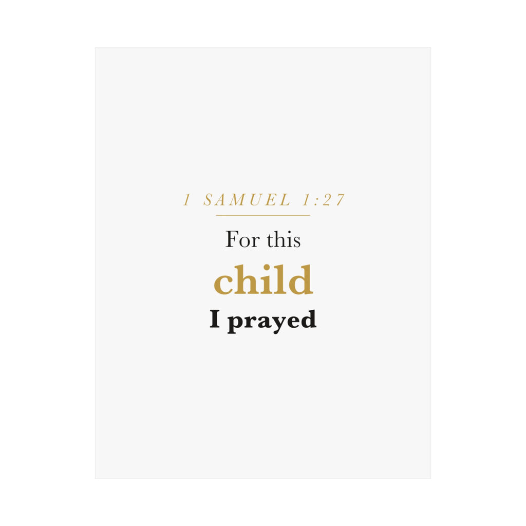 1 Samuel 1:27 — For This Child I Prayed