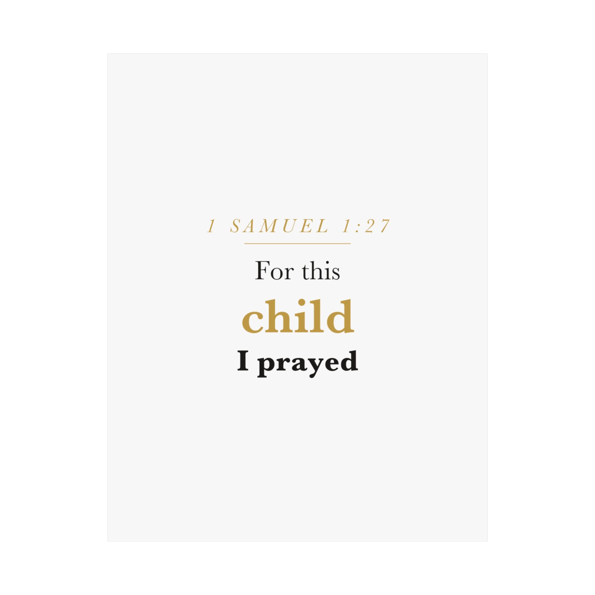 1 Samuel 1:27 — For This Child I Prayed