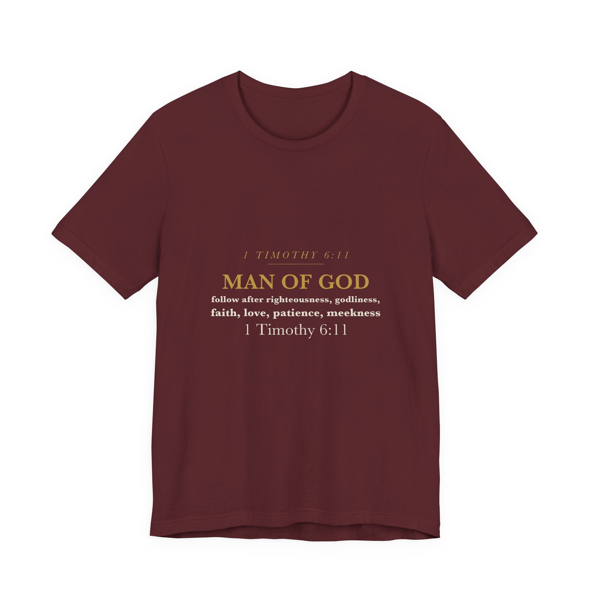 Man of God Shirt 1 Timothy 6:11 Christian Husband Dad Fathers Day Gift