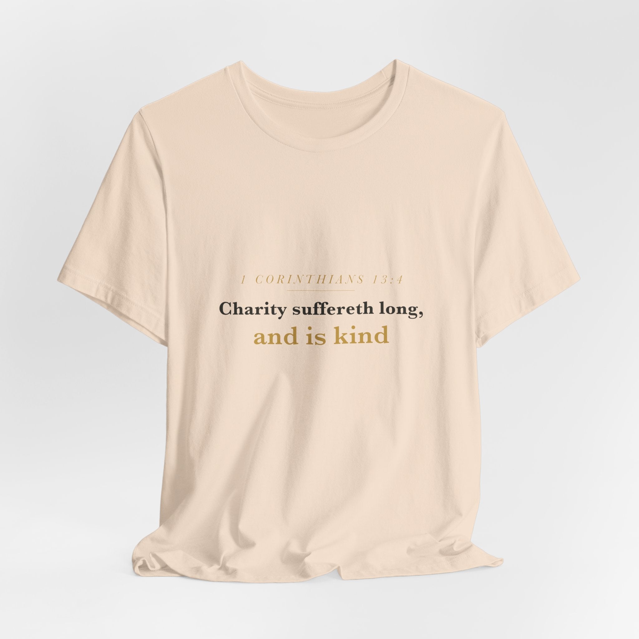Charity Suffereth Long — 1 Corinthians 13:4 Scripture Tee · Light