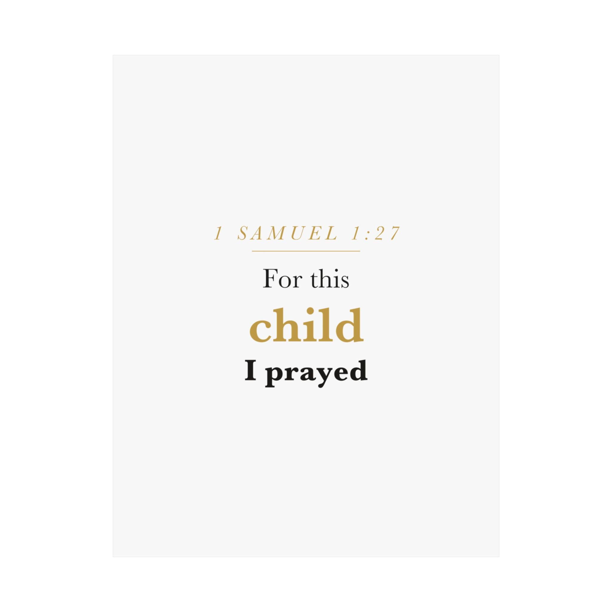 1 Samuel 1:27 — For This Child I Prayed