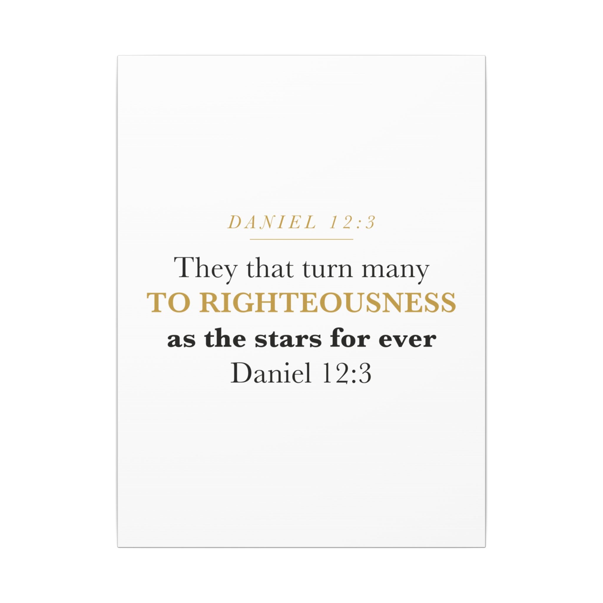 Turn Many to Righteousness Daniel 12:3 Christian Teacher Classroom Wall Art Canvas