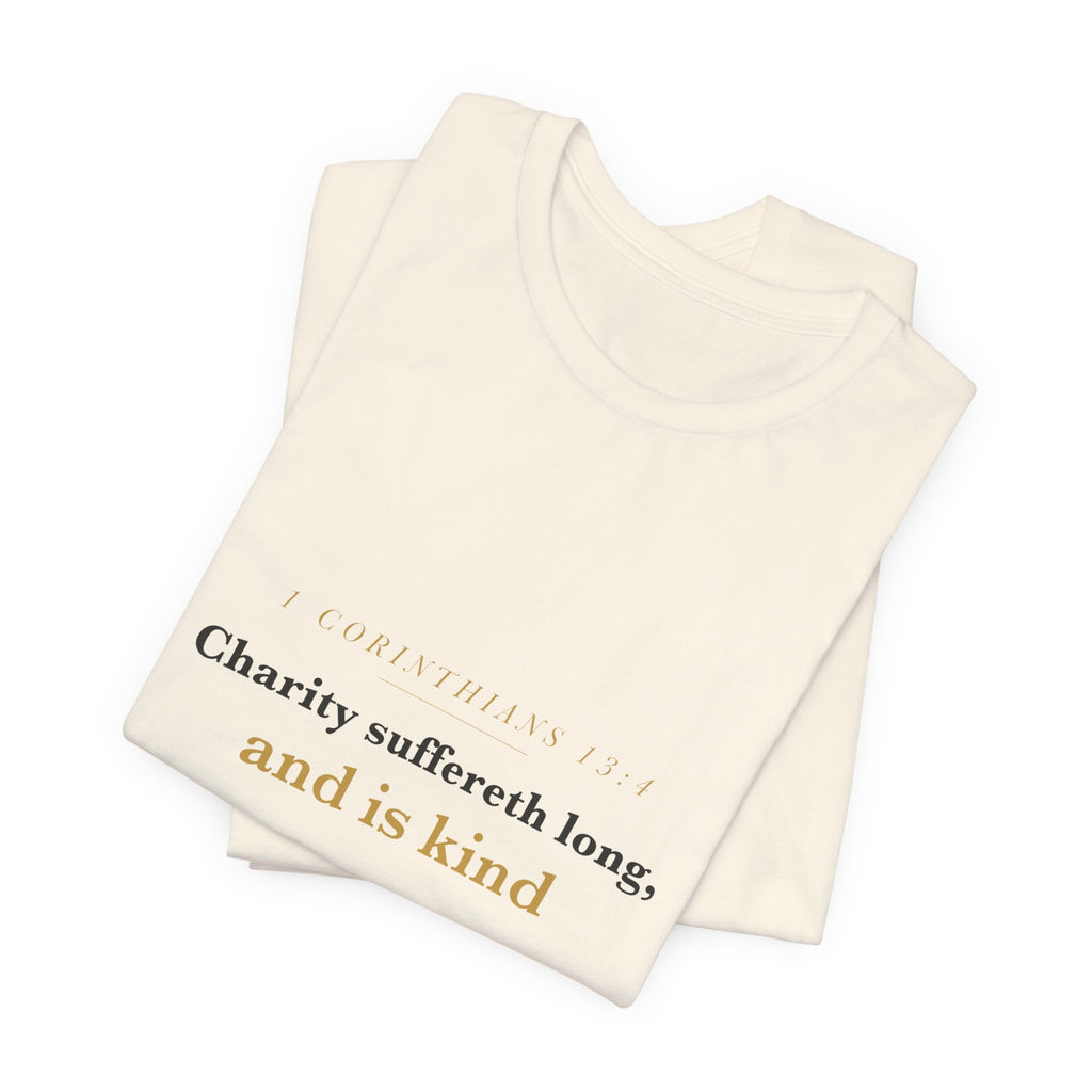 Charity Suffereth Long — 1 Corinthians 13:4 Scripture Tee · Light