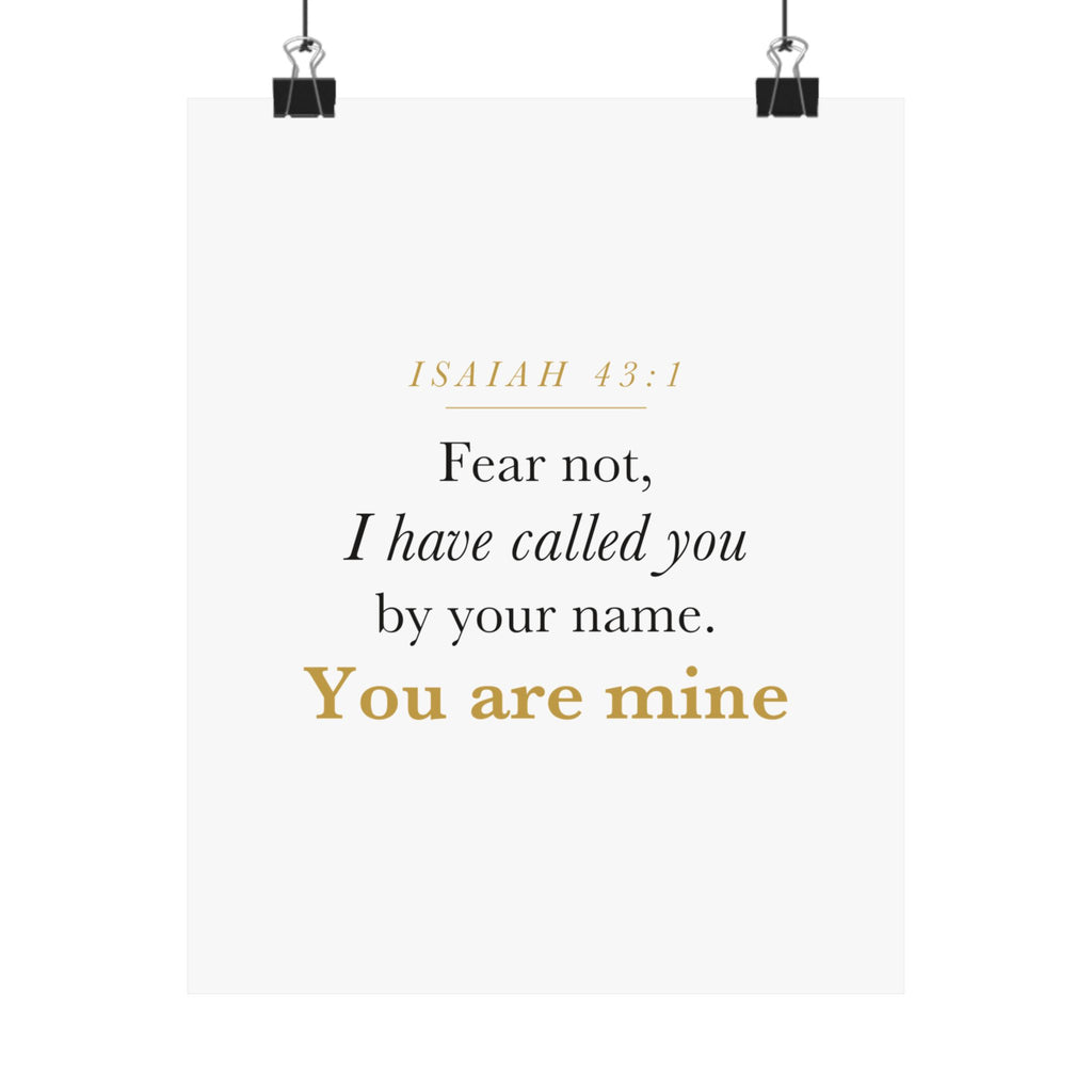 Isaiah 43:1 Nursery Wall Art — Fear Not, You Are Mine — Christian Baby Girl Scripture Print